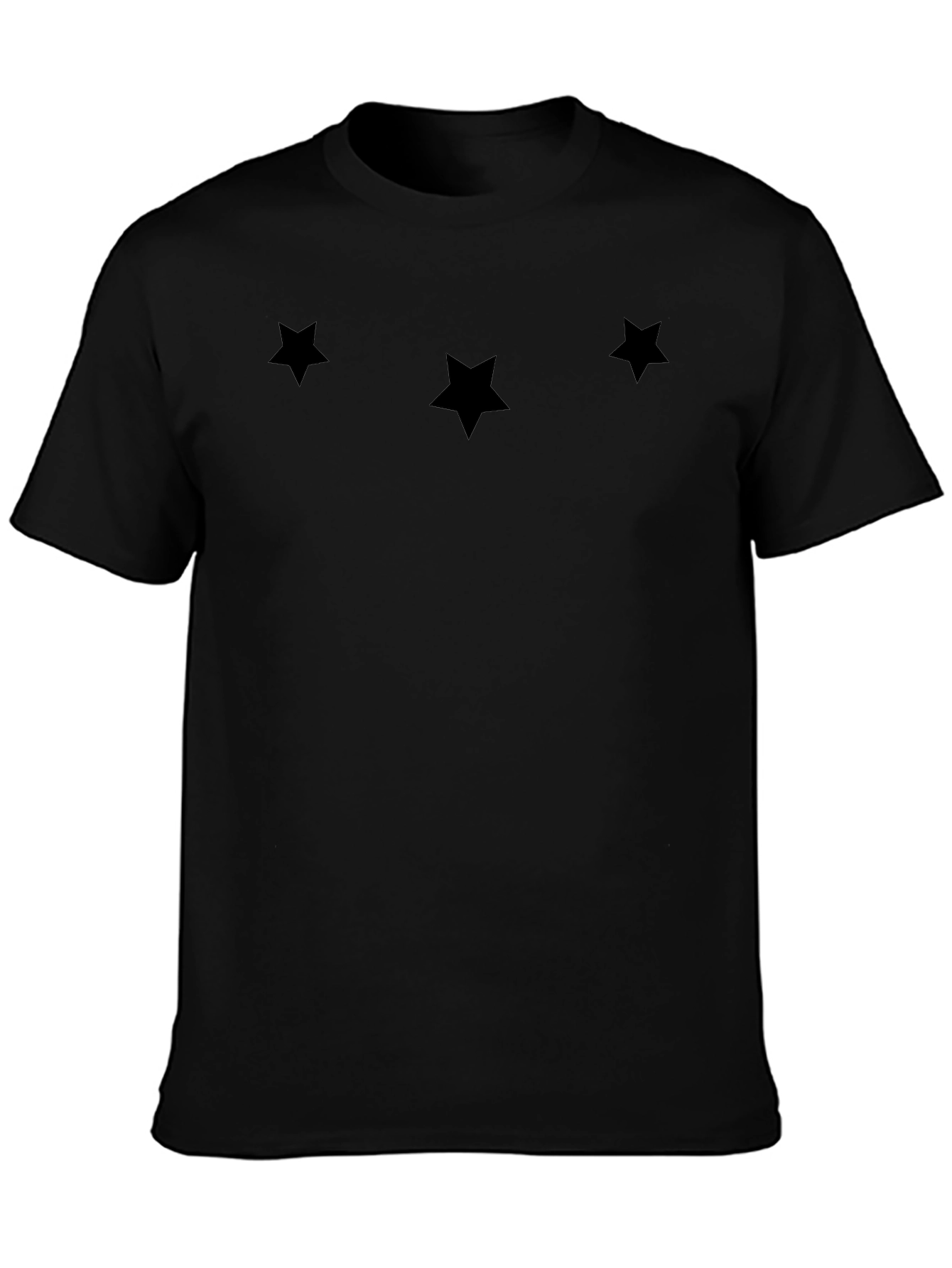 Mens Black Star Print Crew Neck T-Shirt