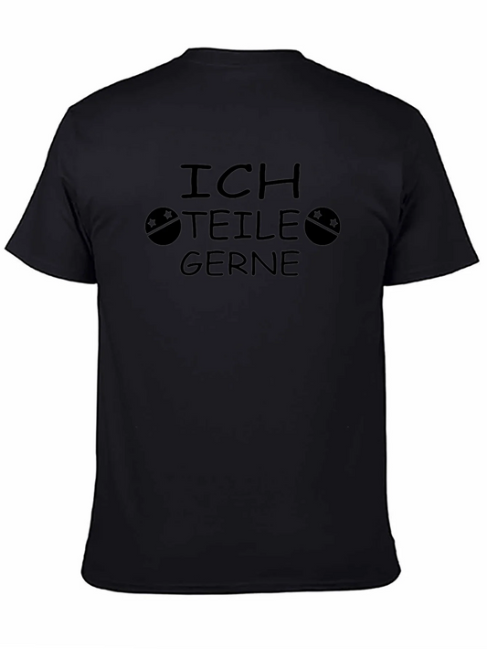 Ich Teile Gerne T-Shirt - Black Crew Neck