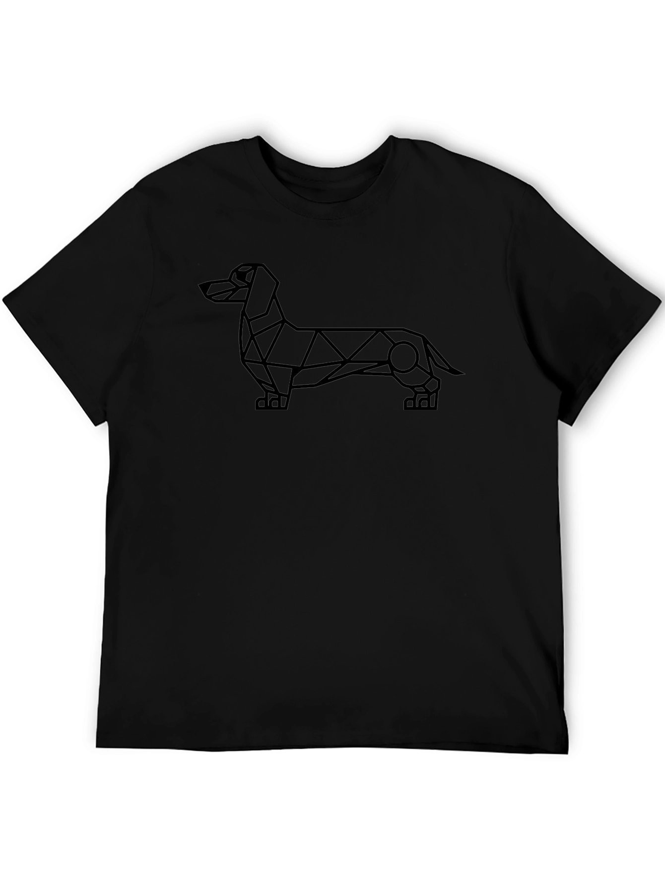 Geometric Dachshund Graphic T-Shirt - Modern Wiener Dog Tee