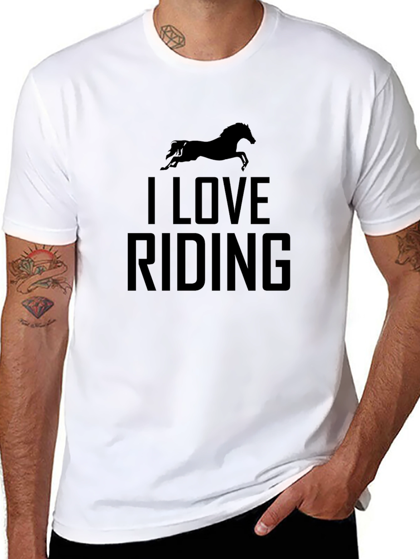 I Love Riding Black T-Shirt - Equestrian Apparel