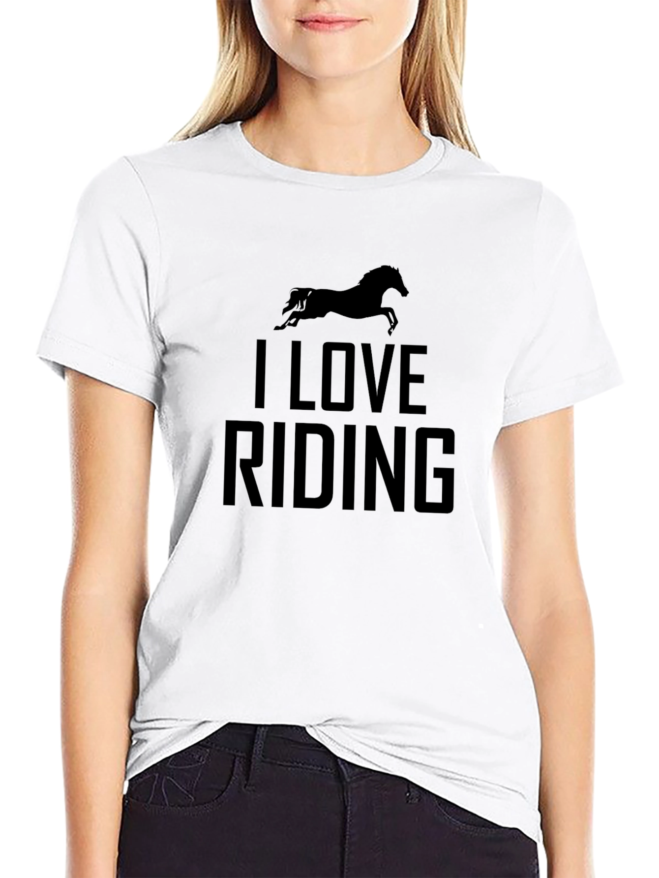 I Love Riding Black T-Shirt - Equestrian Apparel