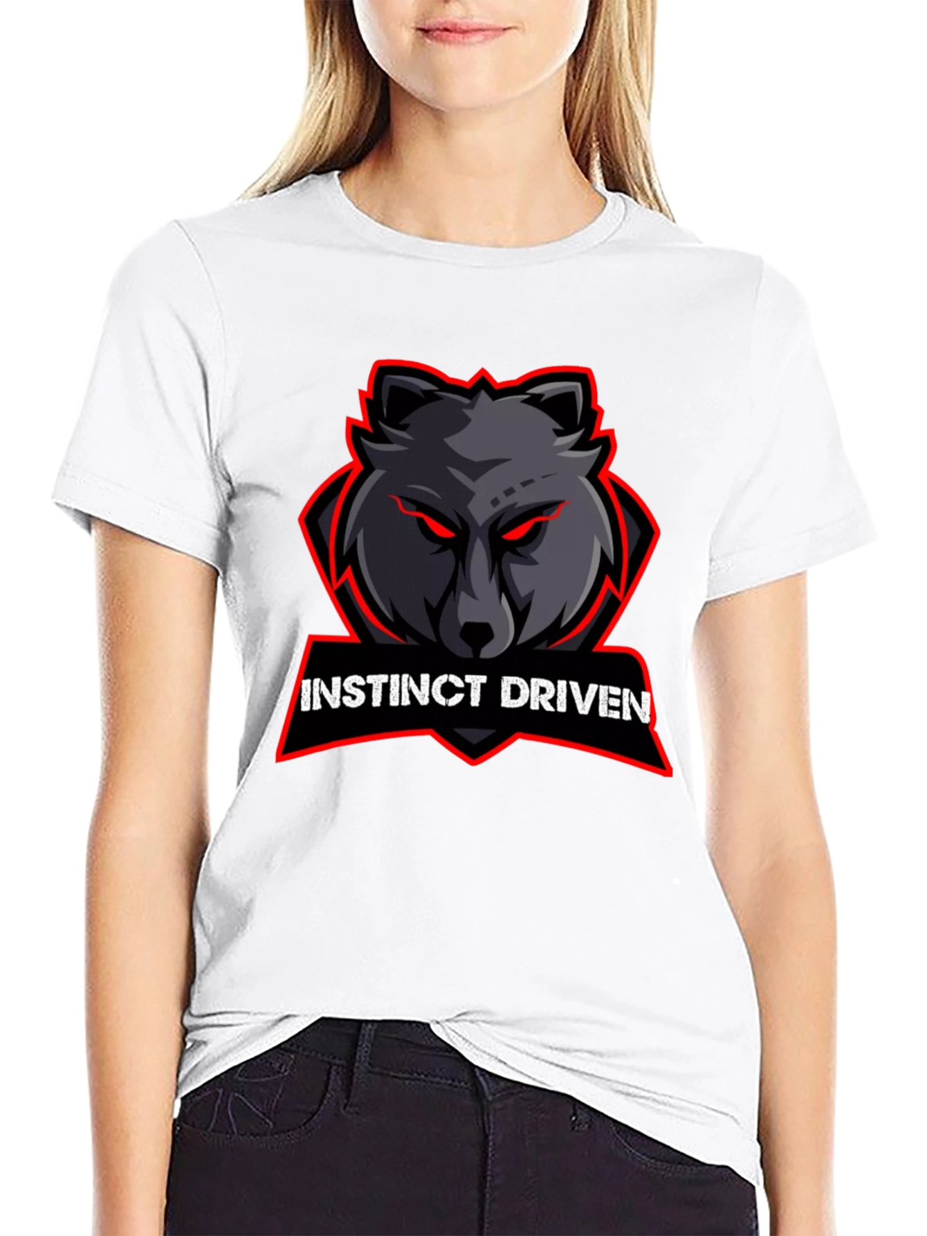 Instinct Driven Wolf Graphic Tee - Black