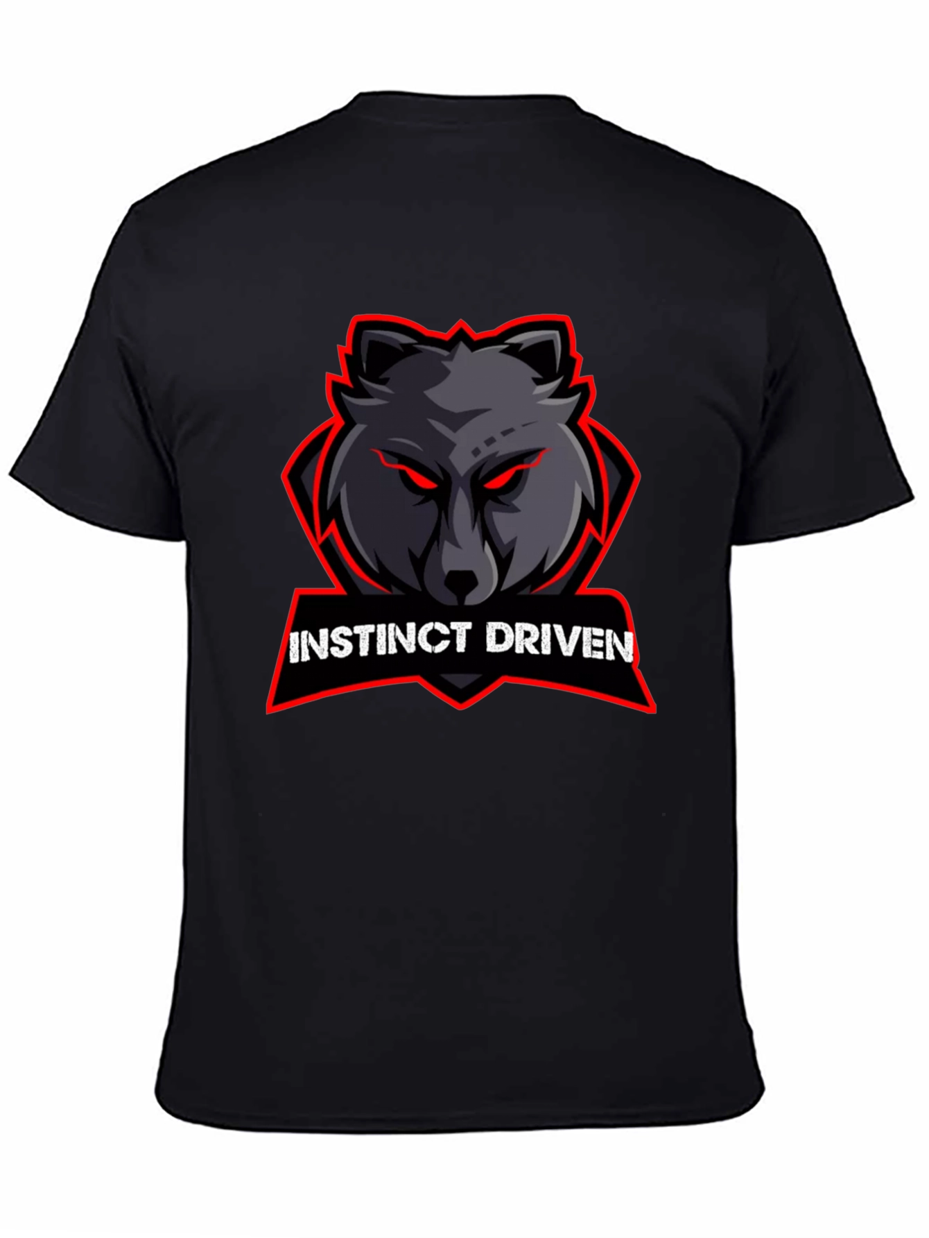 Instinct Driven Wolf Graphic Tee - Black