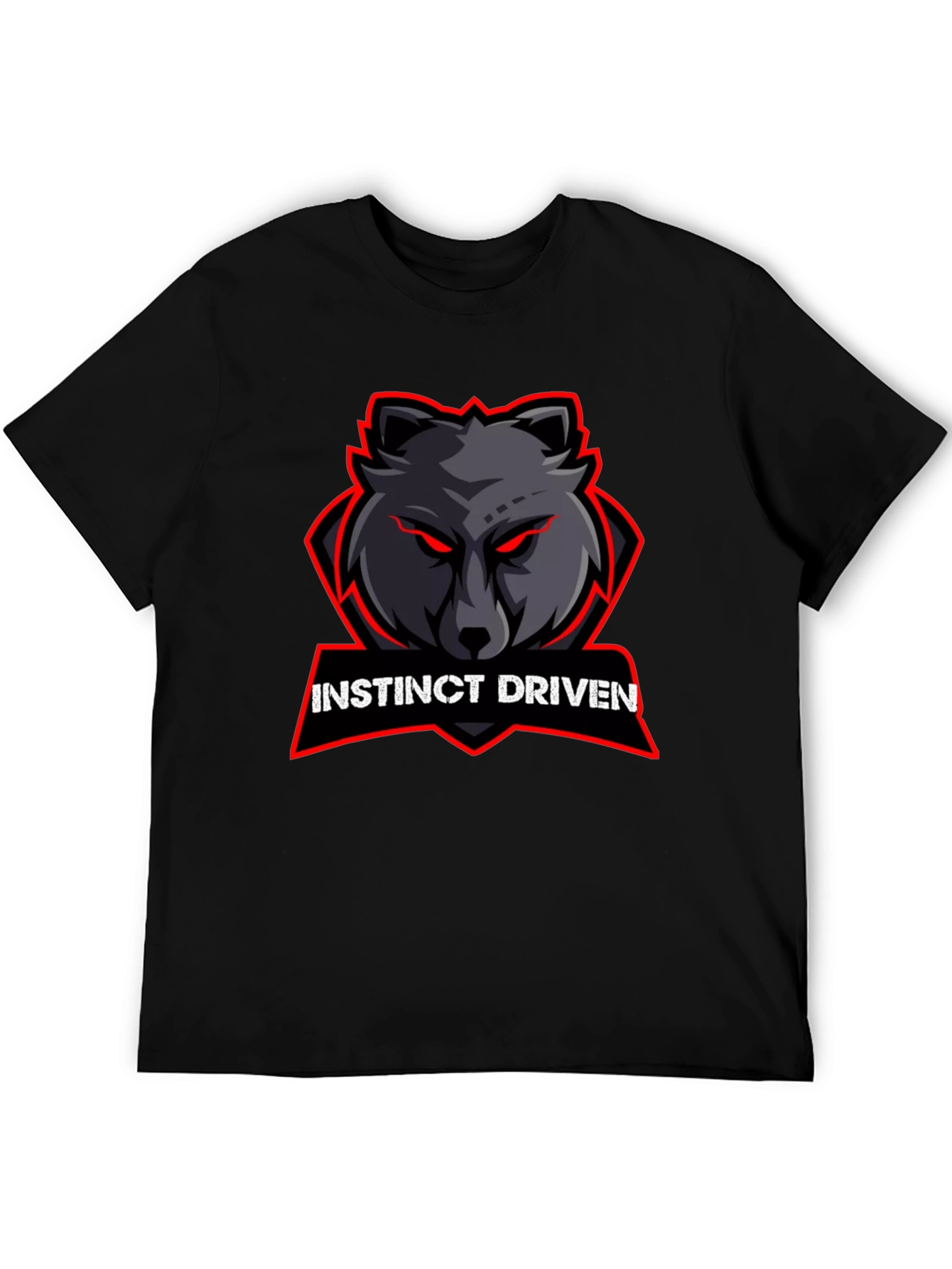 Instinct Driven Wolf Graphic Tee - Black