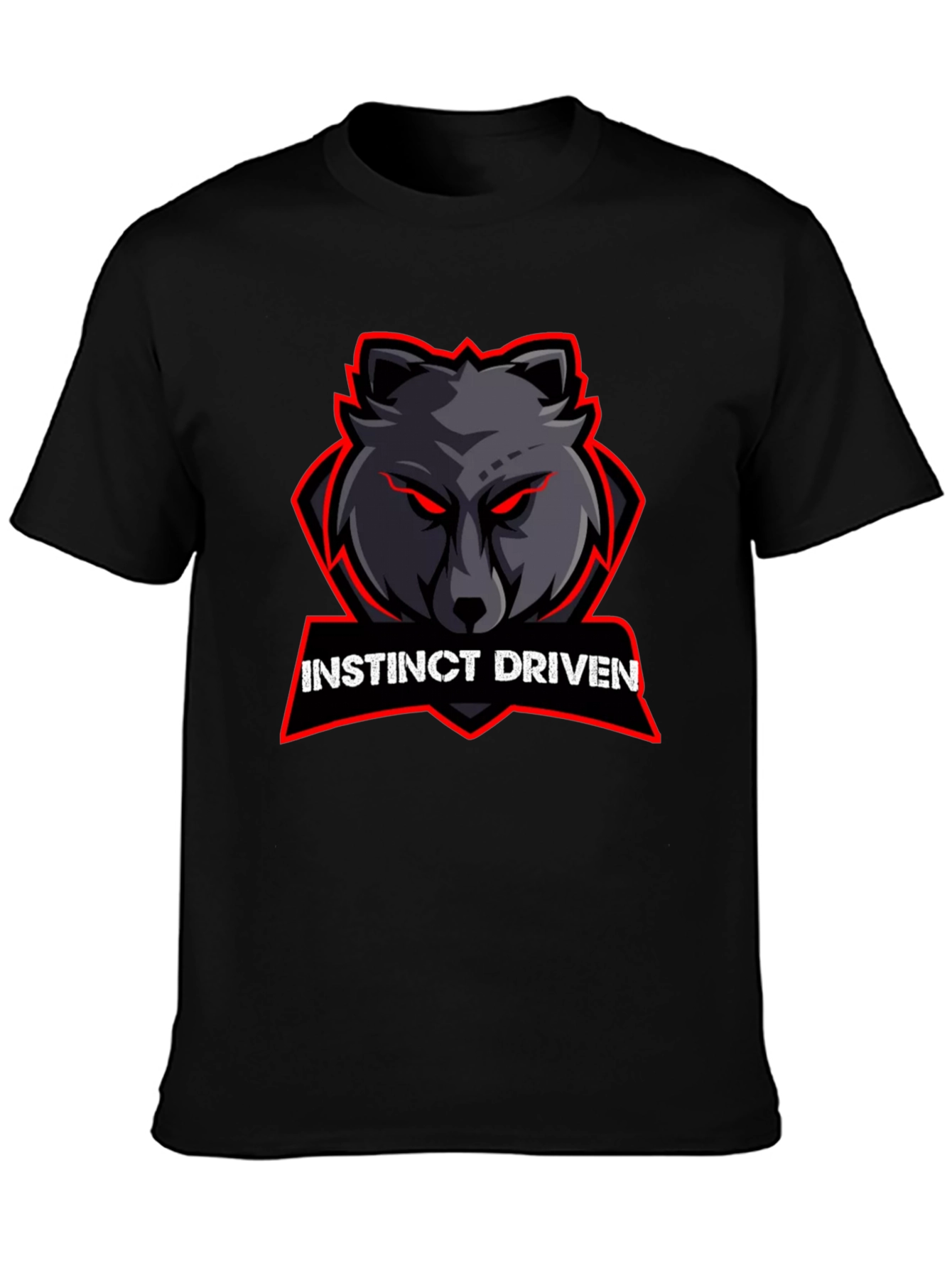 Instinct Driven Wolf Graphic Tee - Black