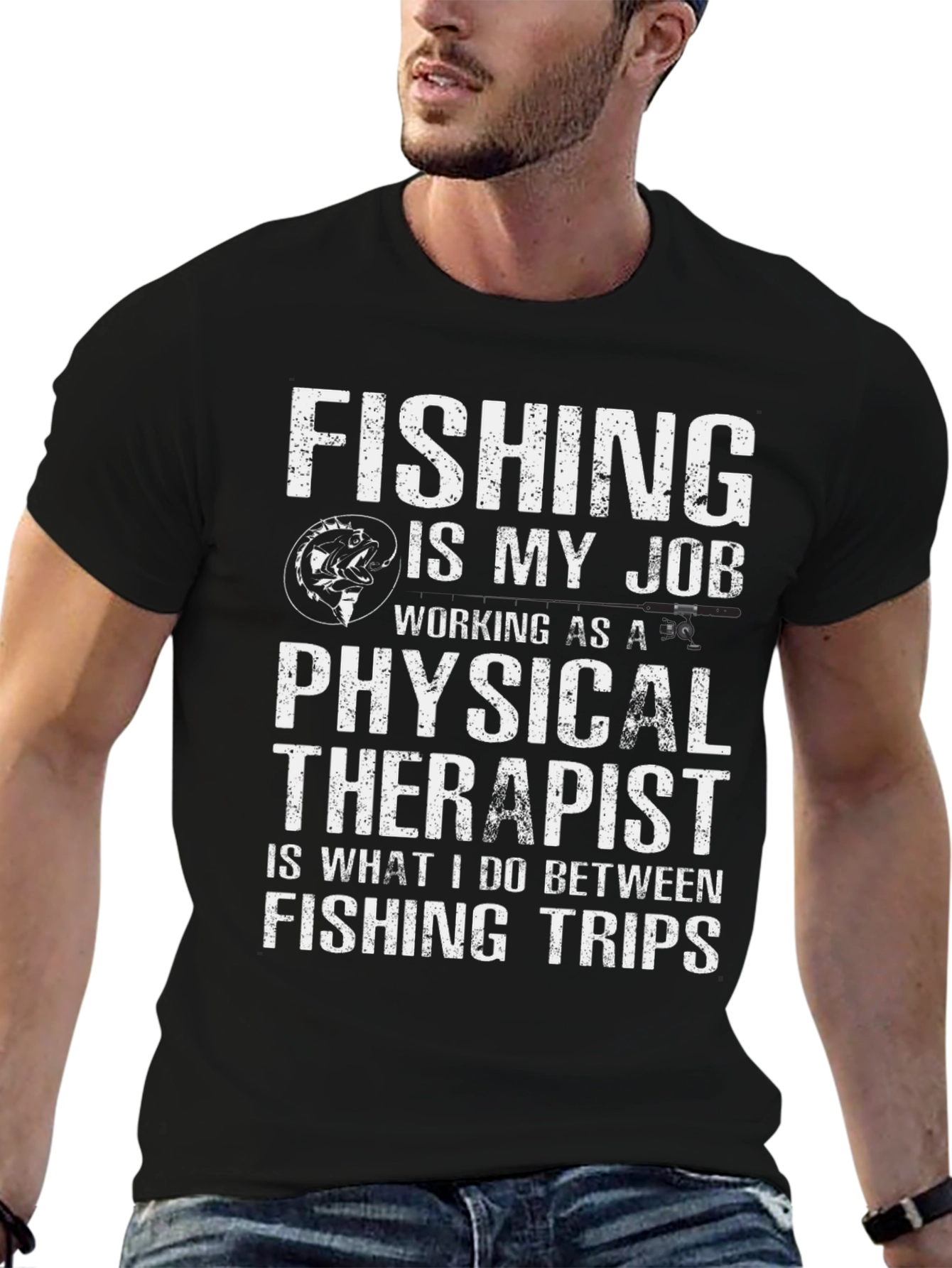 Fishing is My Job Funny Mens T-Shirt
