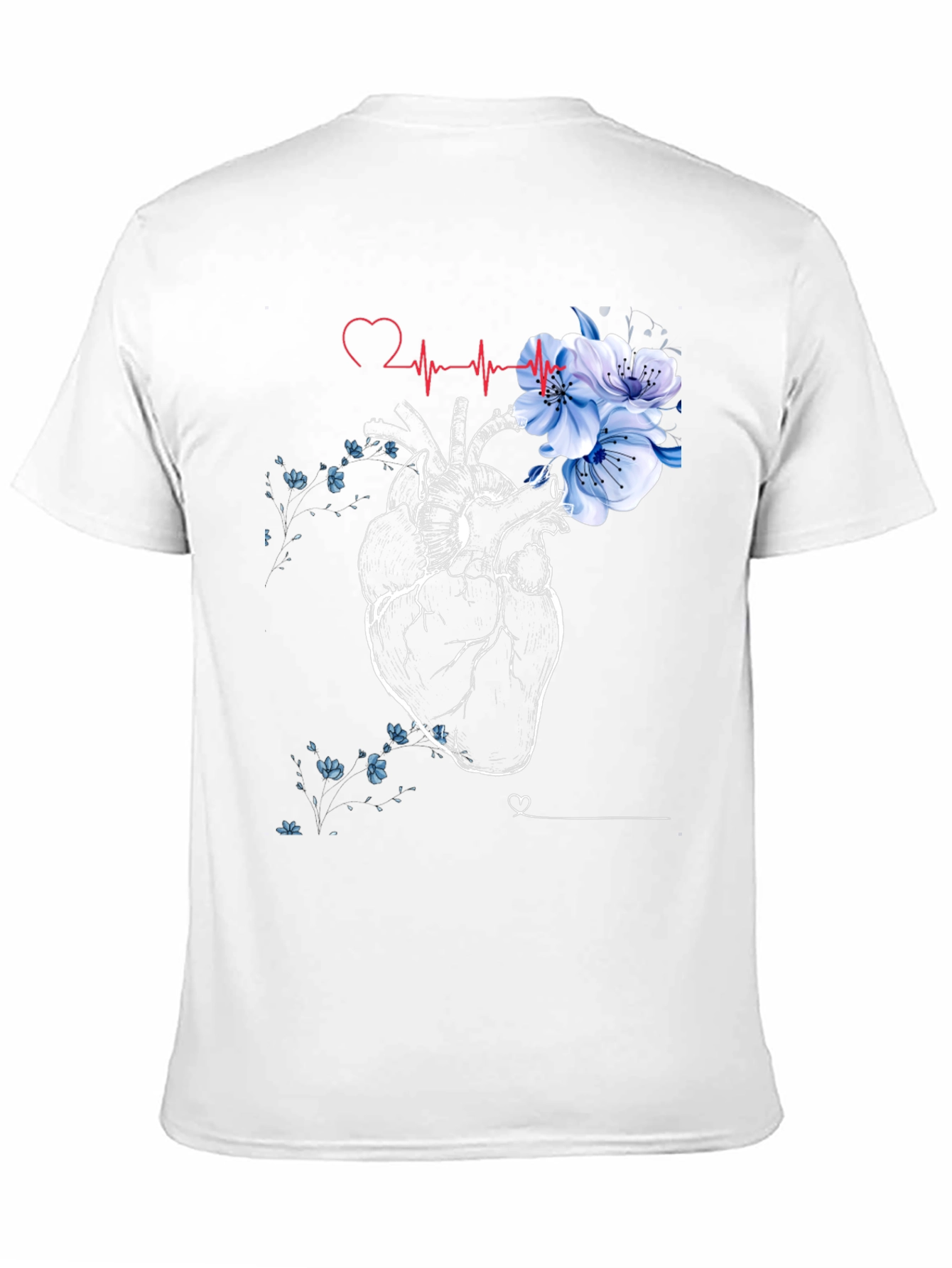 Floral Heartbeat Black T-Shirt