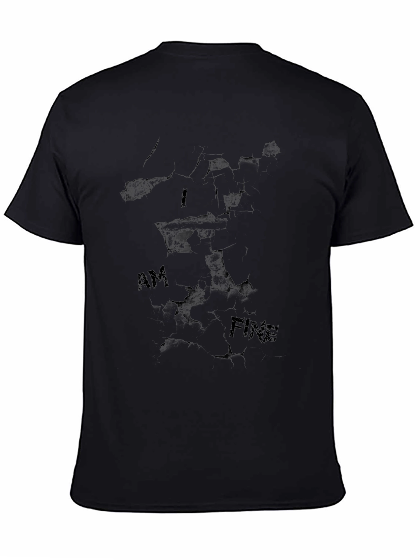 I Am Fine Mens Black Graphic Tee