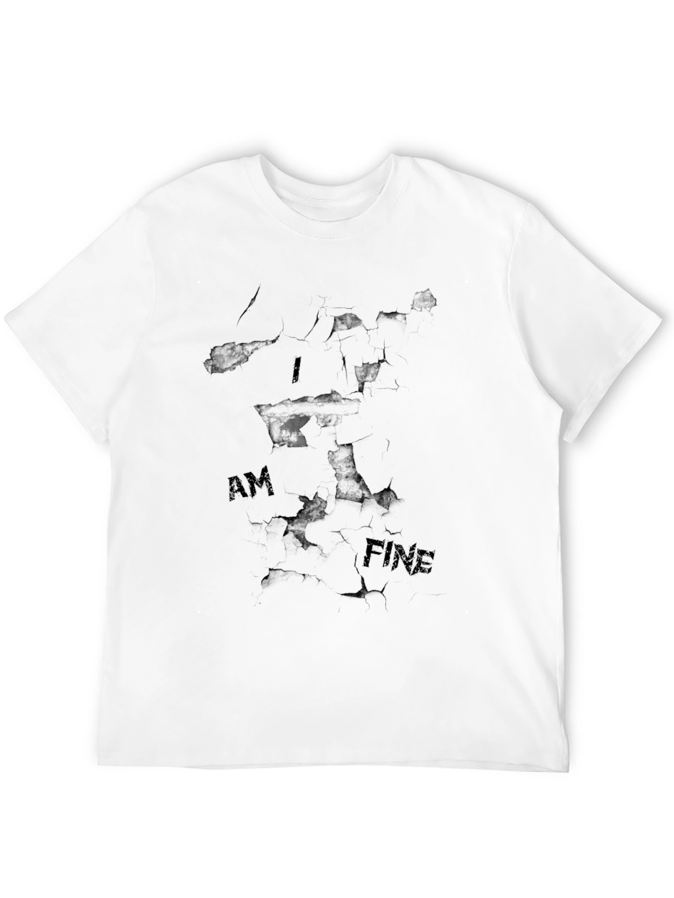 I Am Fine Mens Black Graphic Tee
