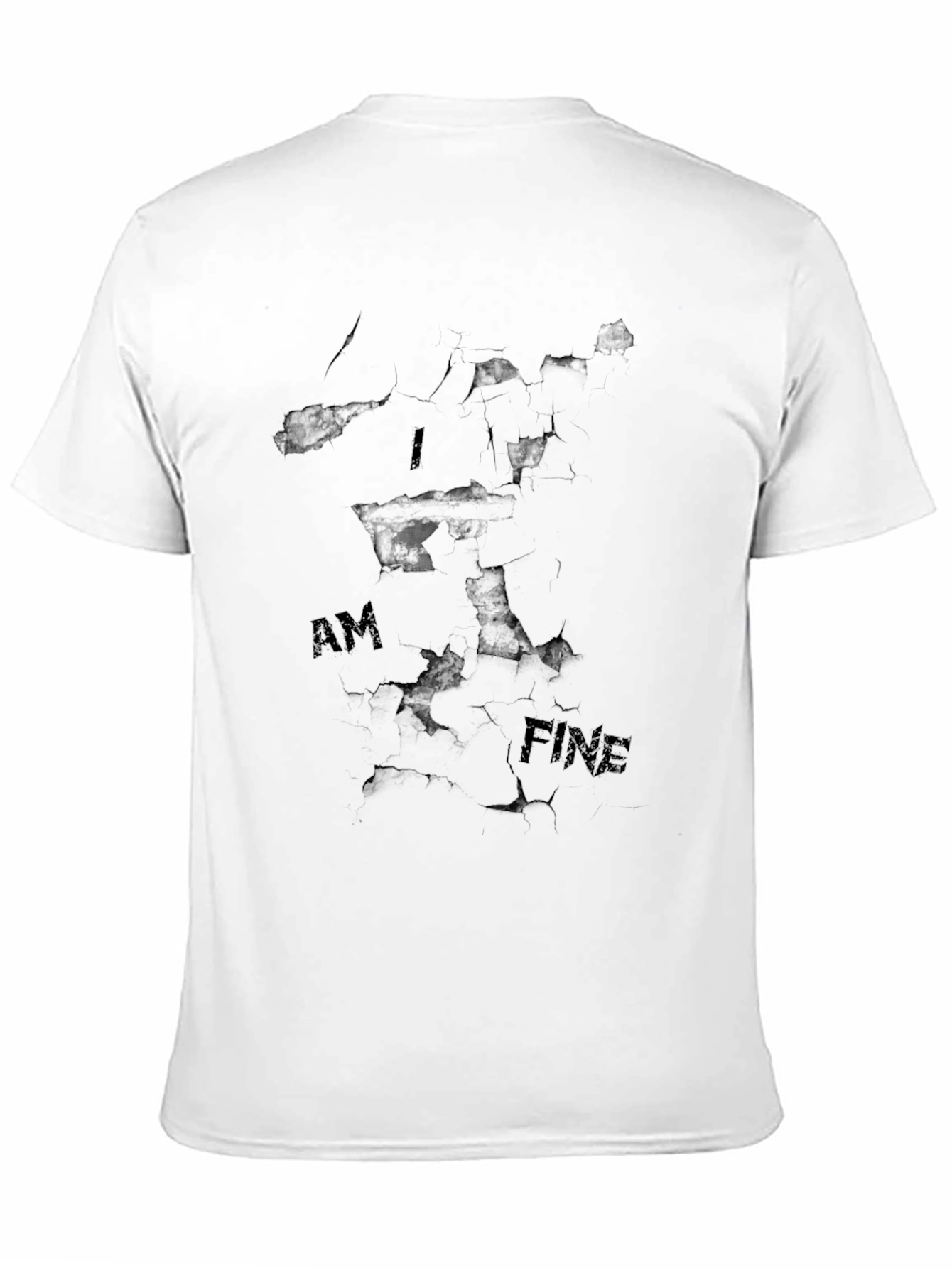 I Am Fine Mens Black Graphic Tee
