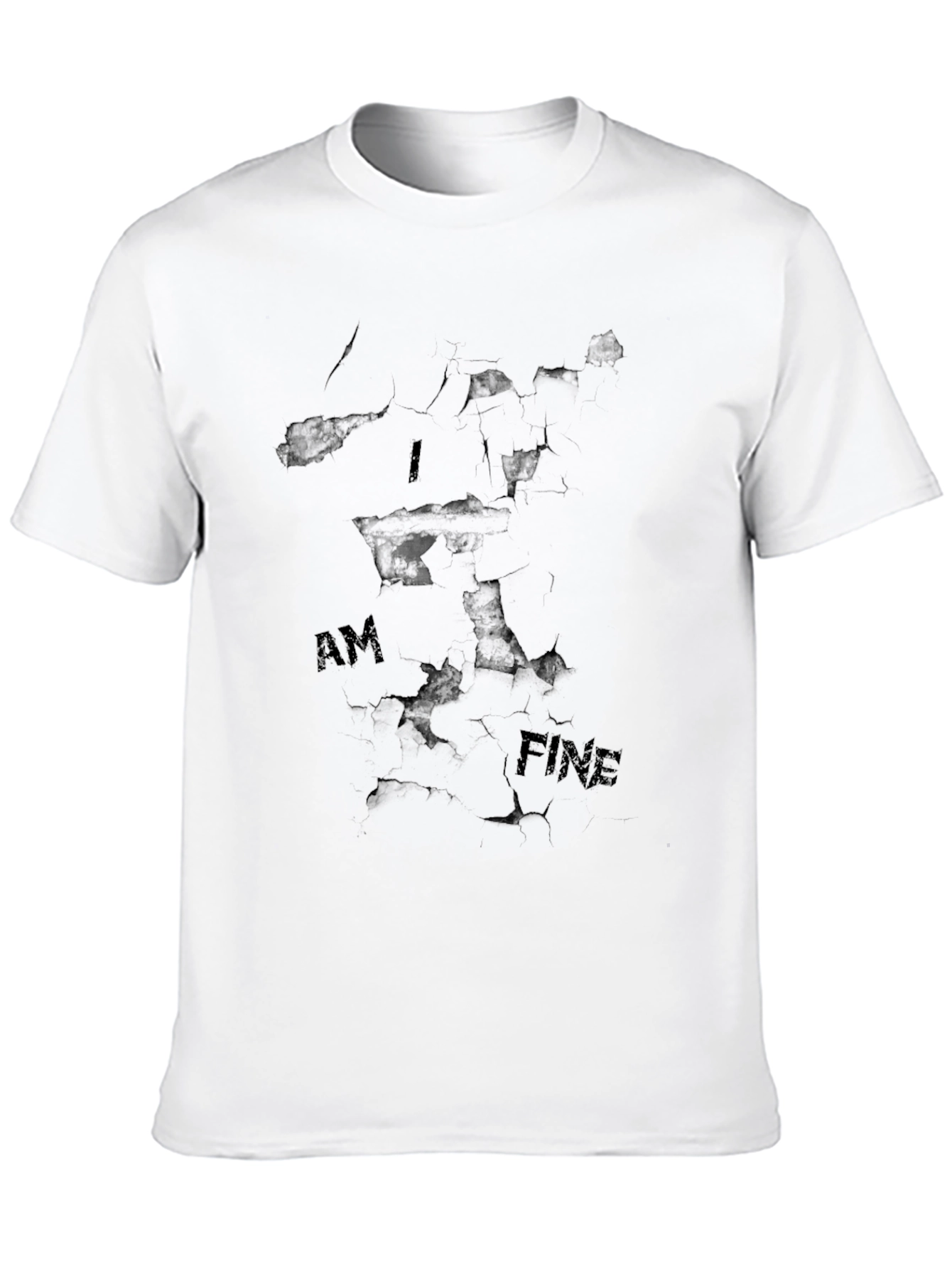 I Am Fine Mens Black Graphic Tee