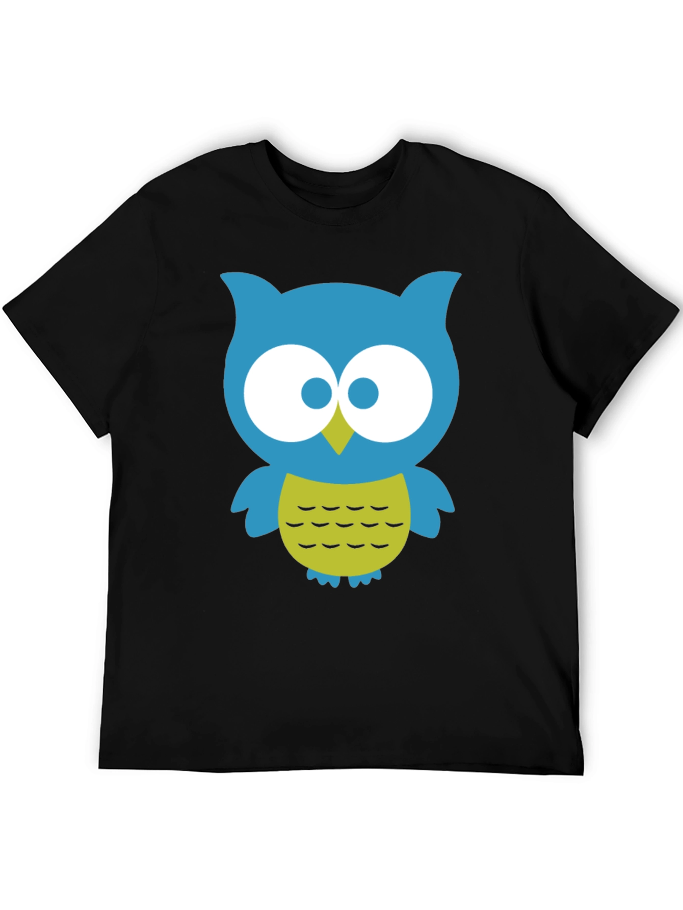 Cute Owl Graphic Tee - Black Cotton Blend