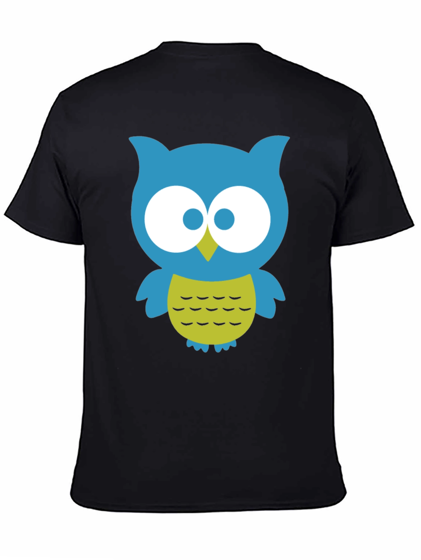 Cute Owl Graphic Tee - Black Cotton Blend