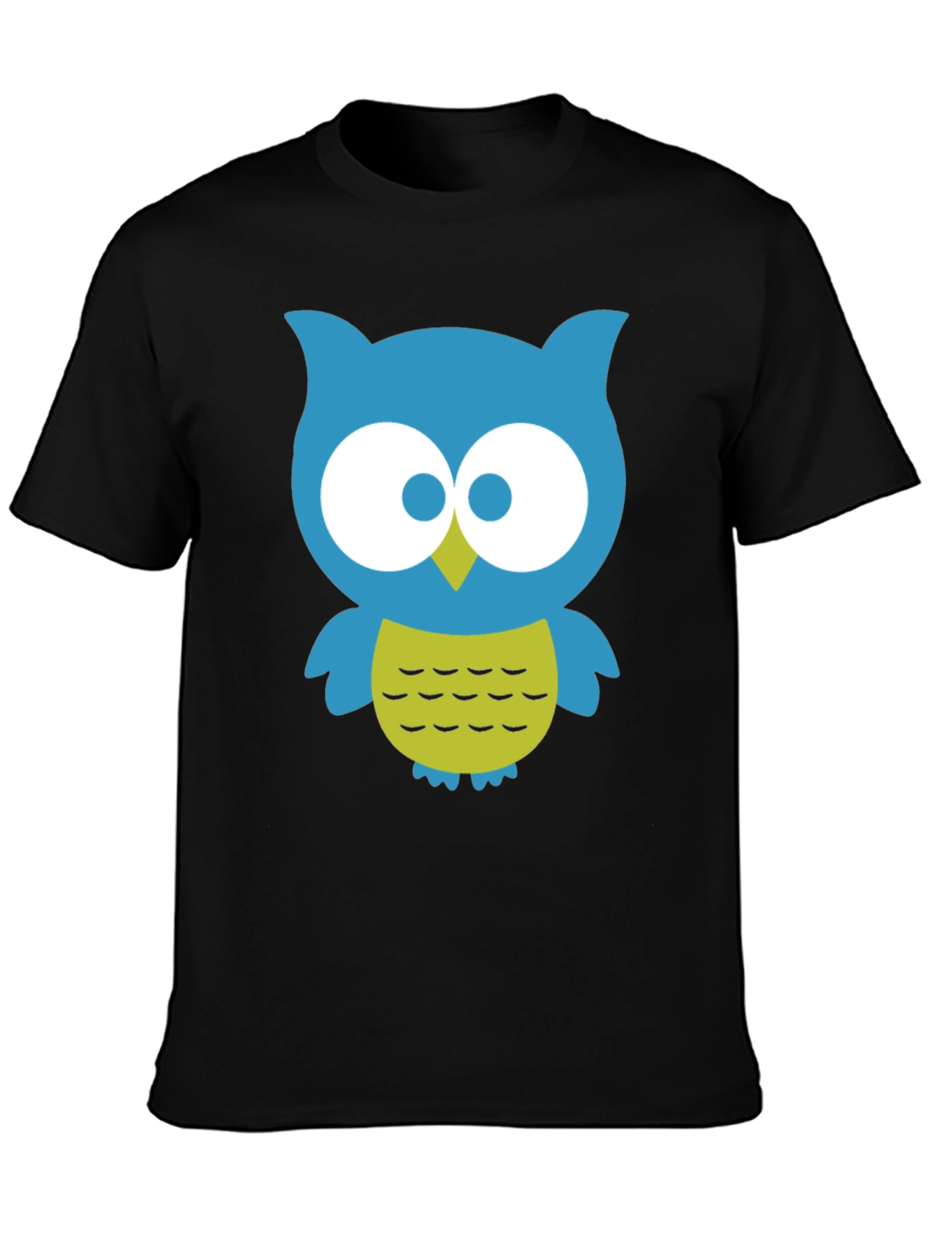 Cute Owl Graphic Tee - Black Cotton Blend