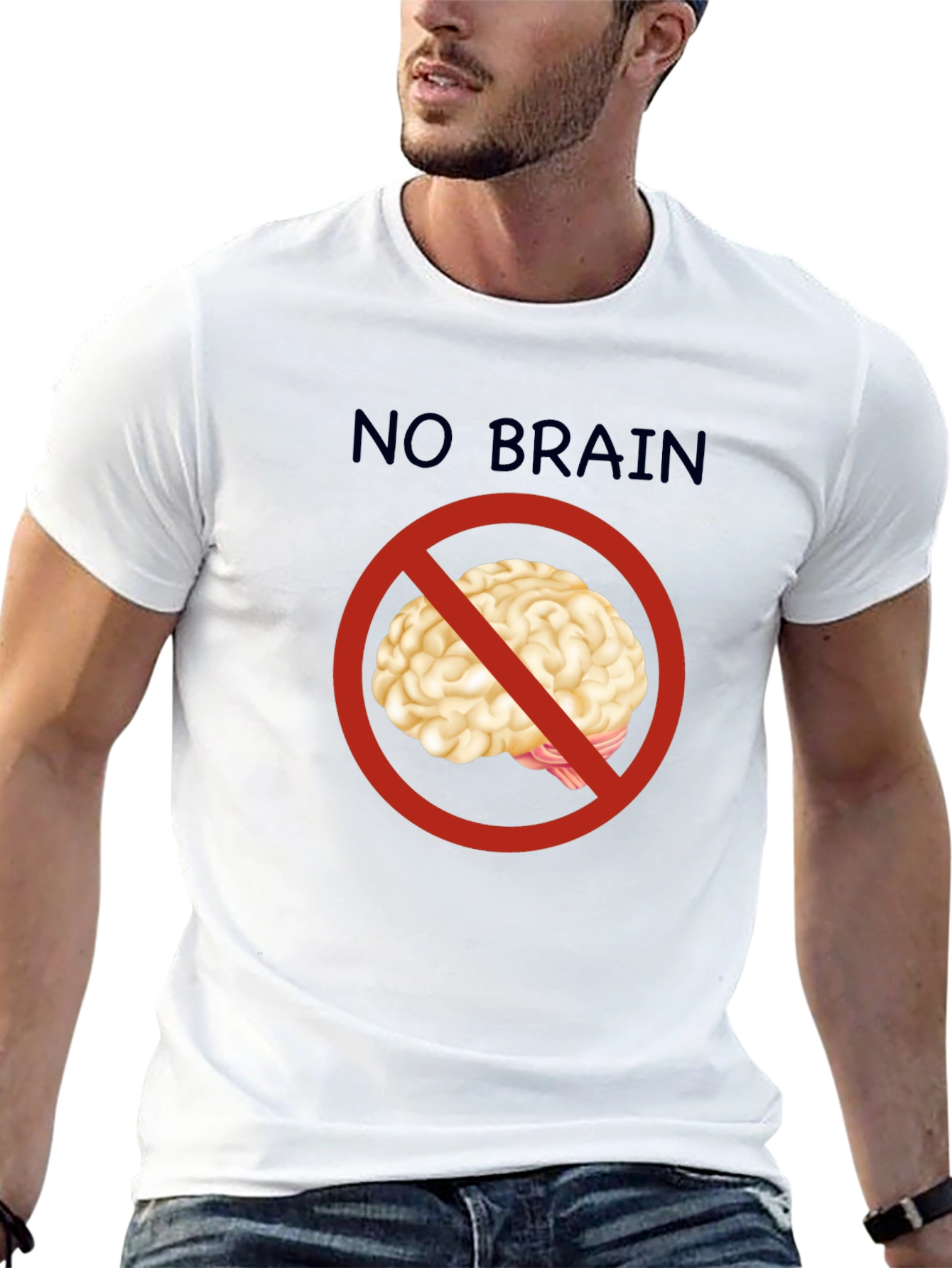 No Brain T-Shirt - Funny Graphic Tee