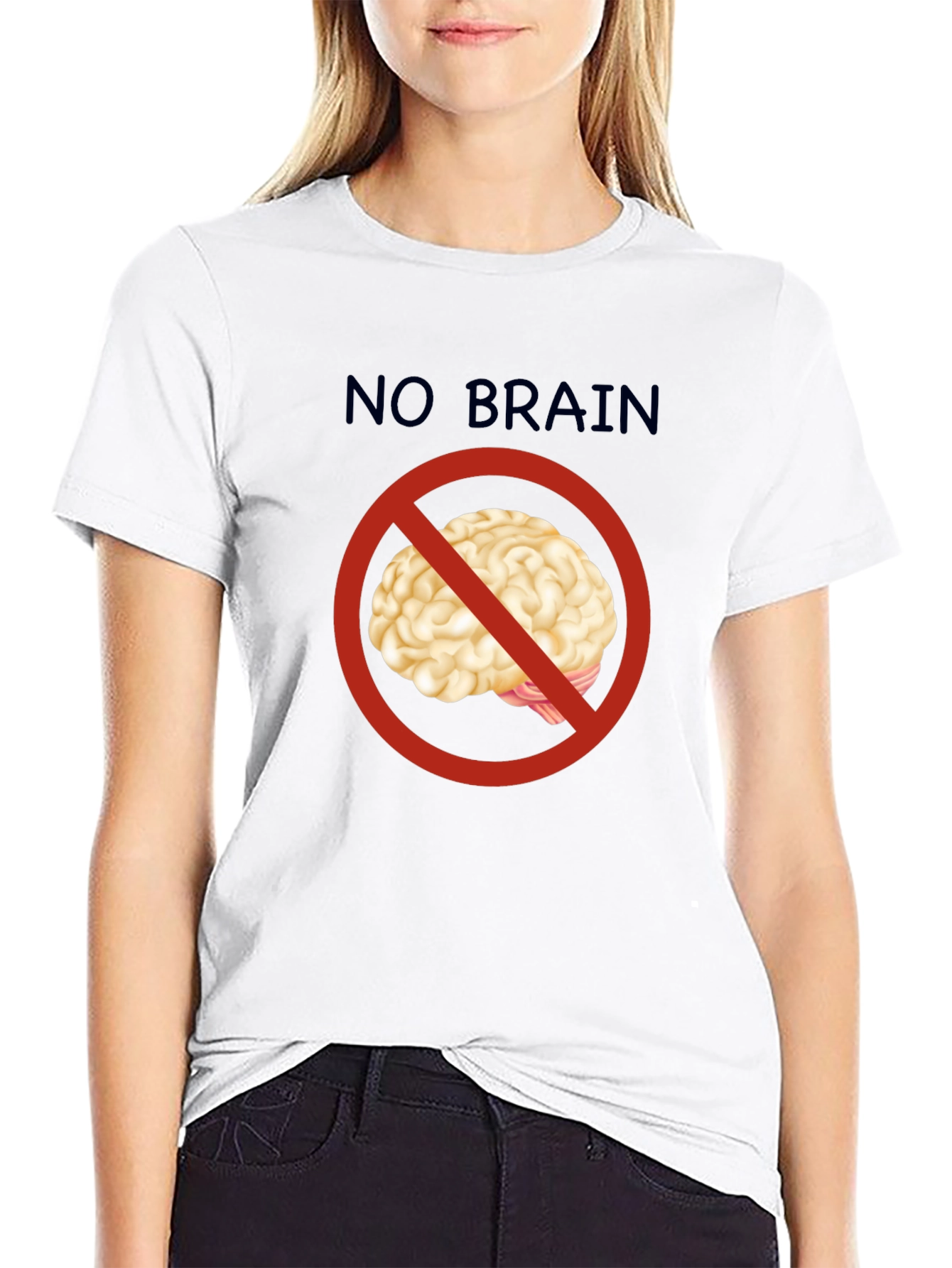 No Brain T-Shirt - Funny Graphic Tee