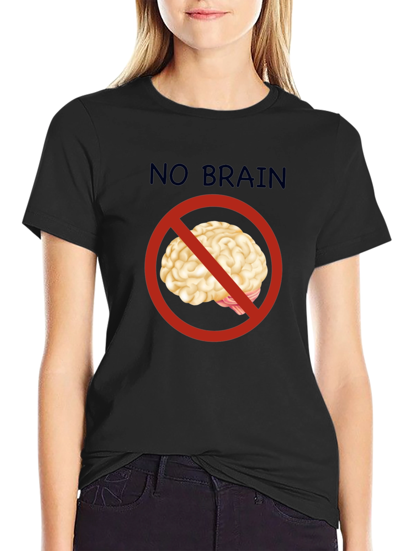 No Brain T-Shirt - Funny Graphic Tee