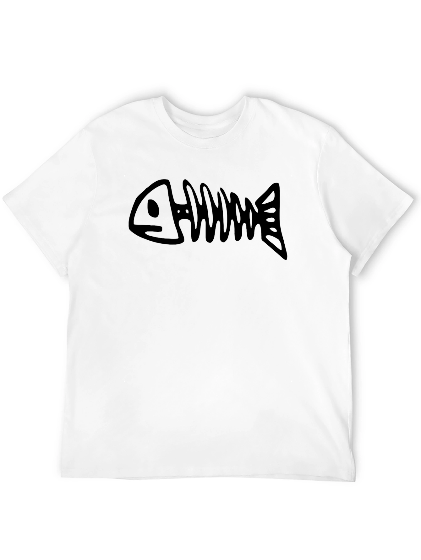Fishbone Graphic Tee - Black Cotton T-Shirt