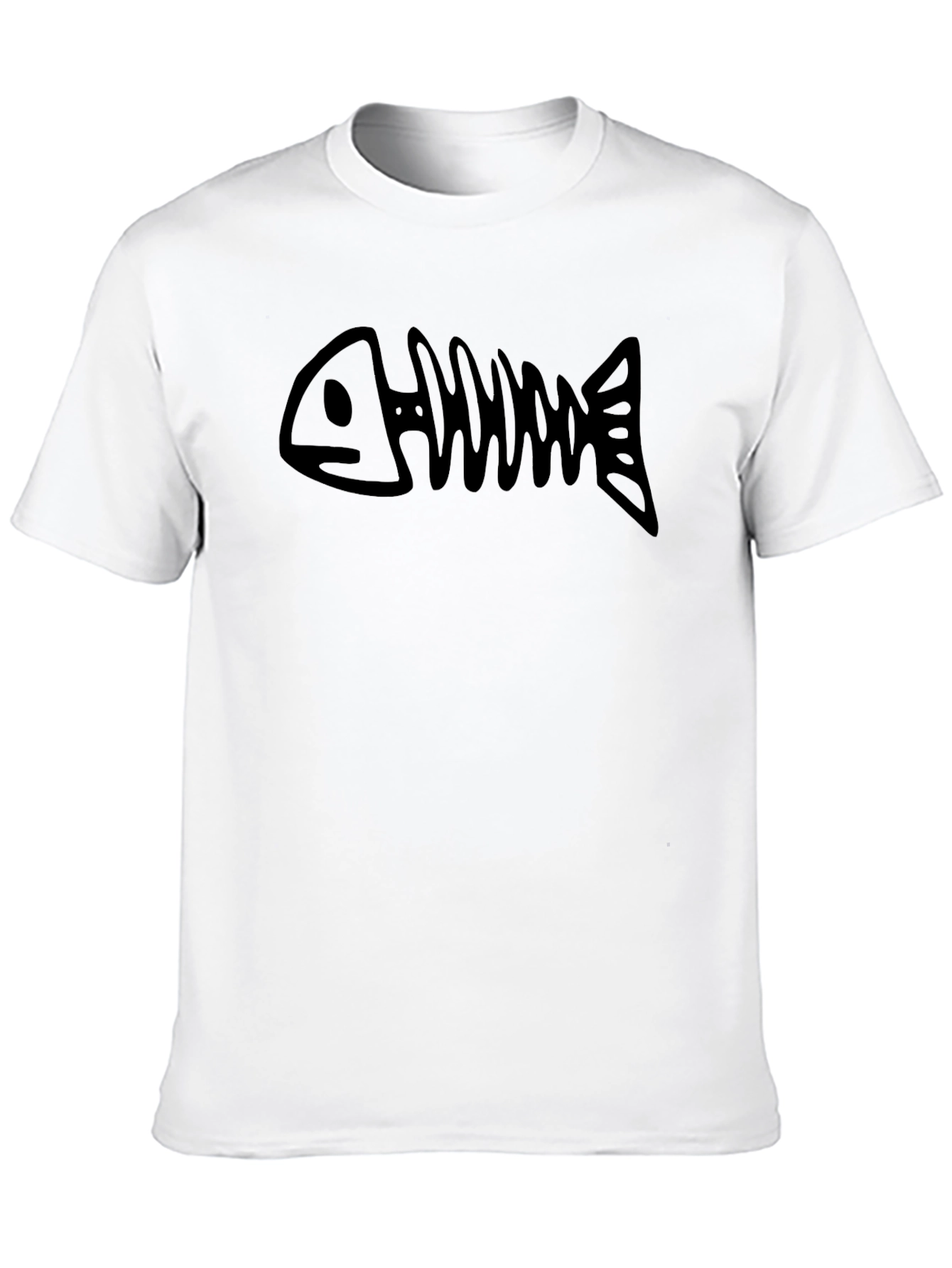 Fishbone Graphic Tee - Black Cotton T-Shirt