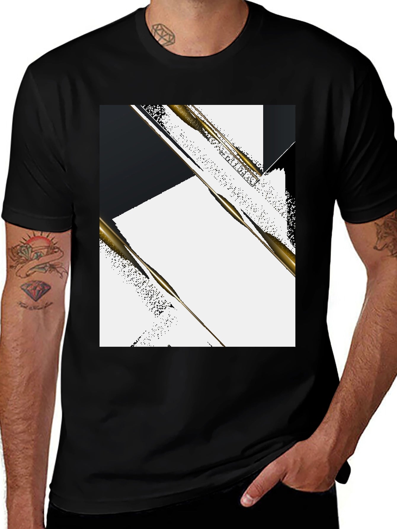 Abstract Geometric Mens Tee - Stylish Design