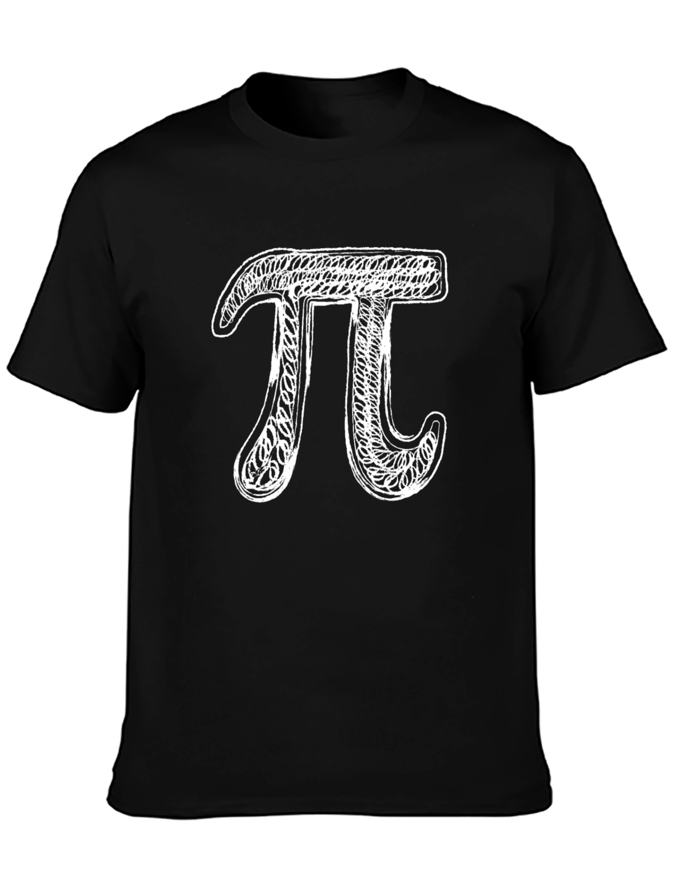 Pi Symbol Graphic Tee - Black Cotton Casual Wear