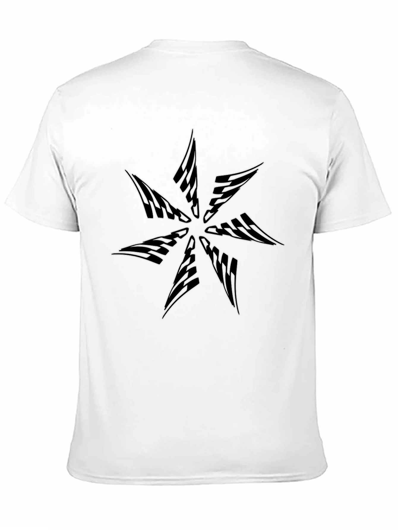 Abstract Star Graphic Tee - Black Cotton Blend