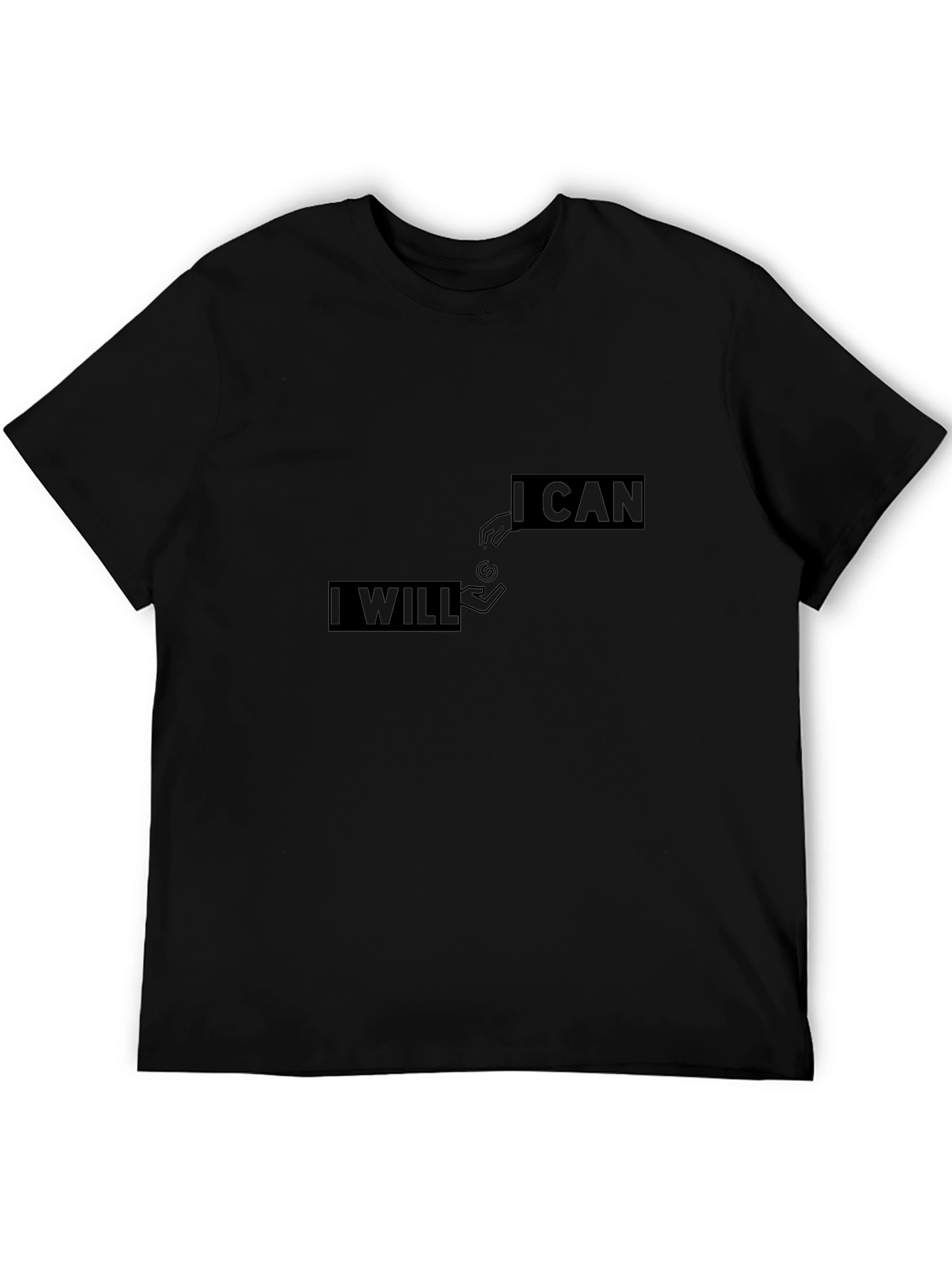 Motivational I Will I Can Black T-Shirt
