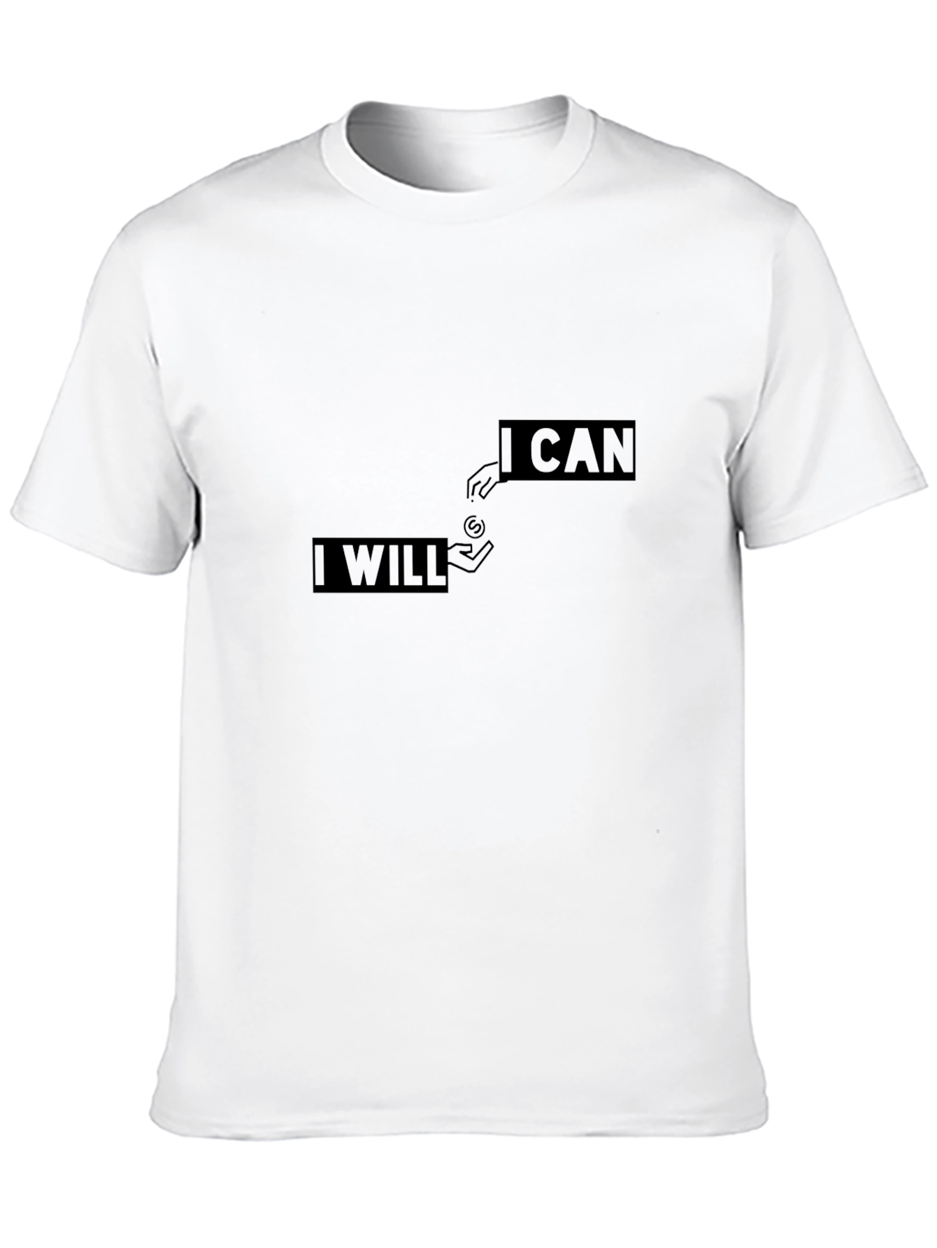Motivational I Will I Can Black T-Shirt