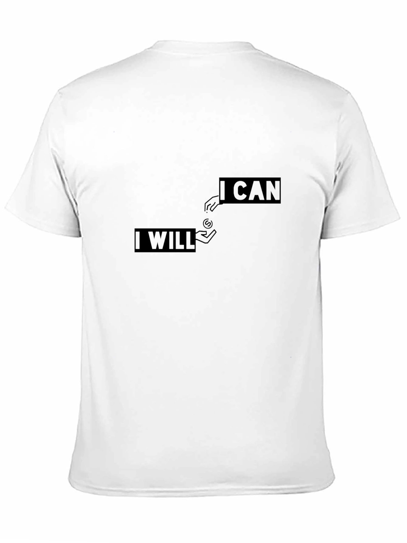Motivational I Will I Can Black T-Shirt