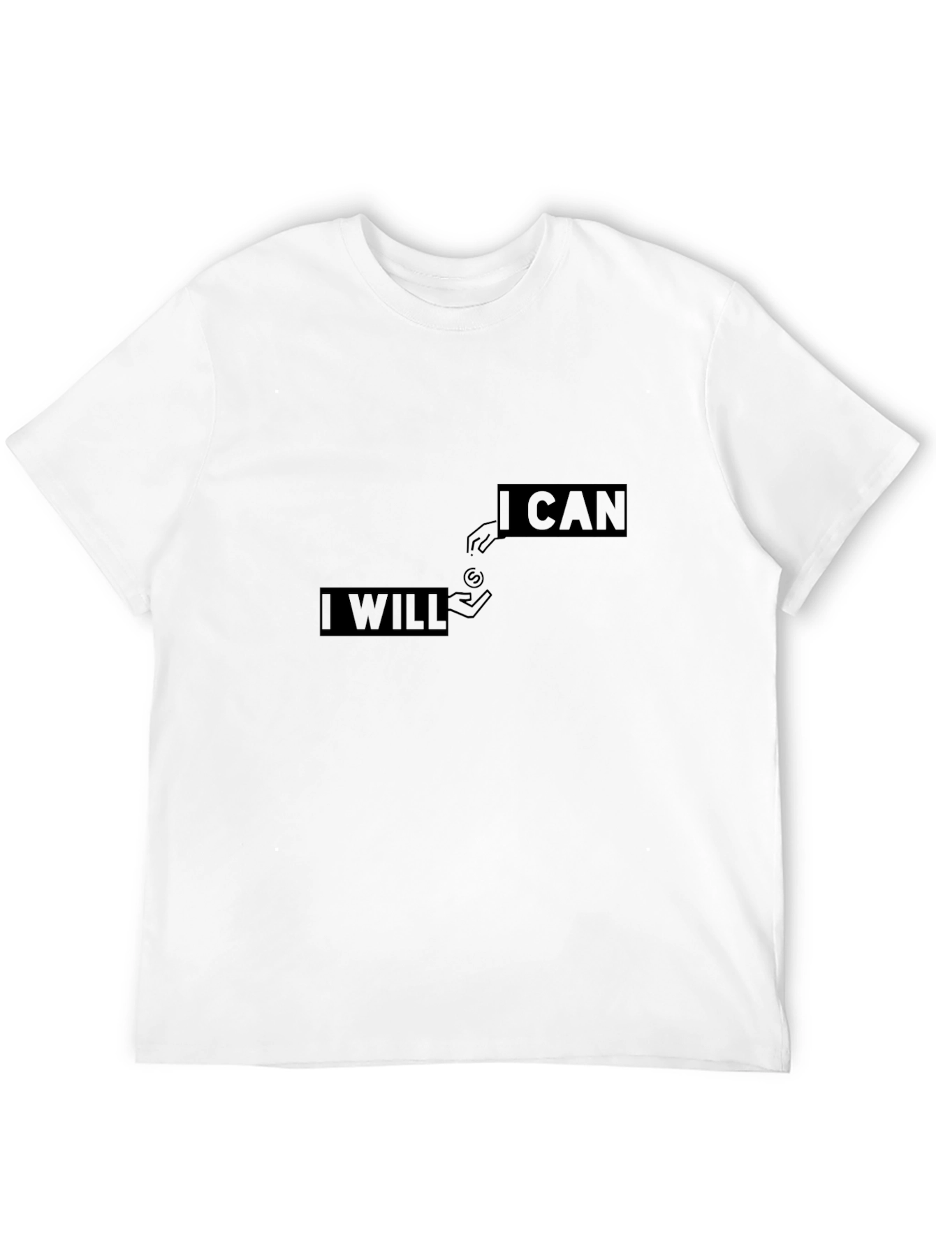 Motivational I Will I Can Black T-Shirt