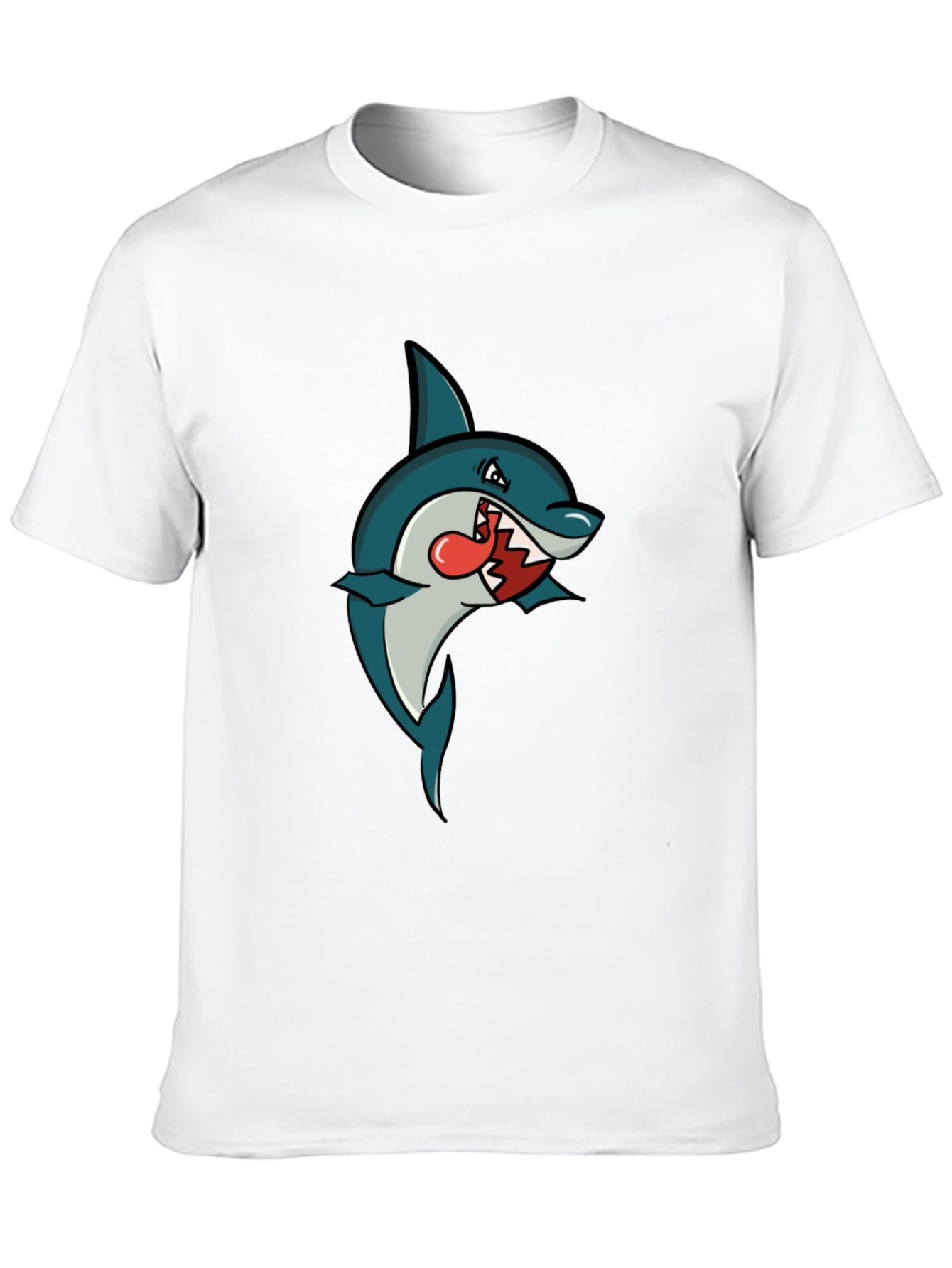 Shark Cartoon Graphic Tee - Mens Black T-Shirt