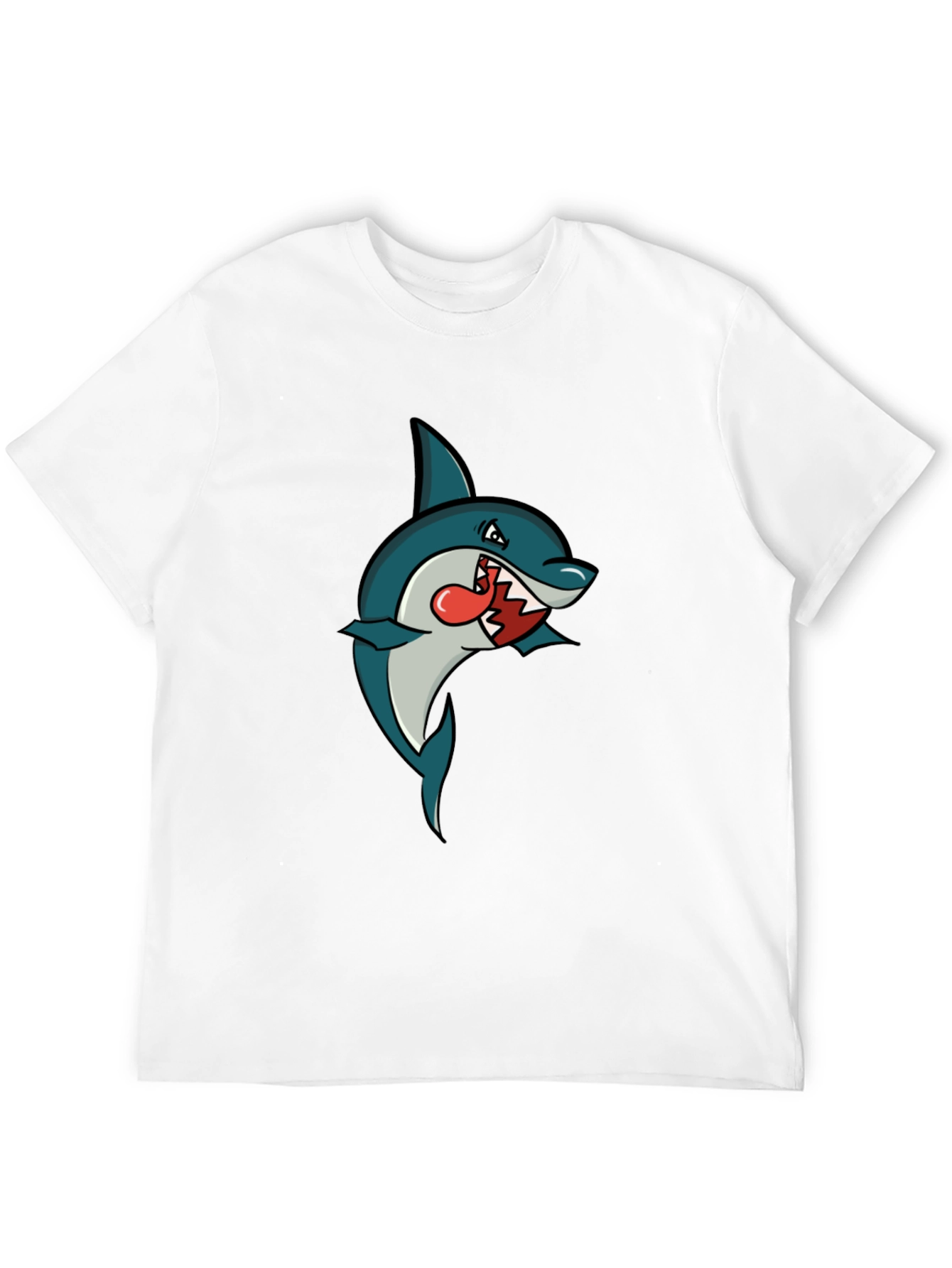 Shark Cartoon Graphic Tee - Mens Black T-Shirt