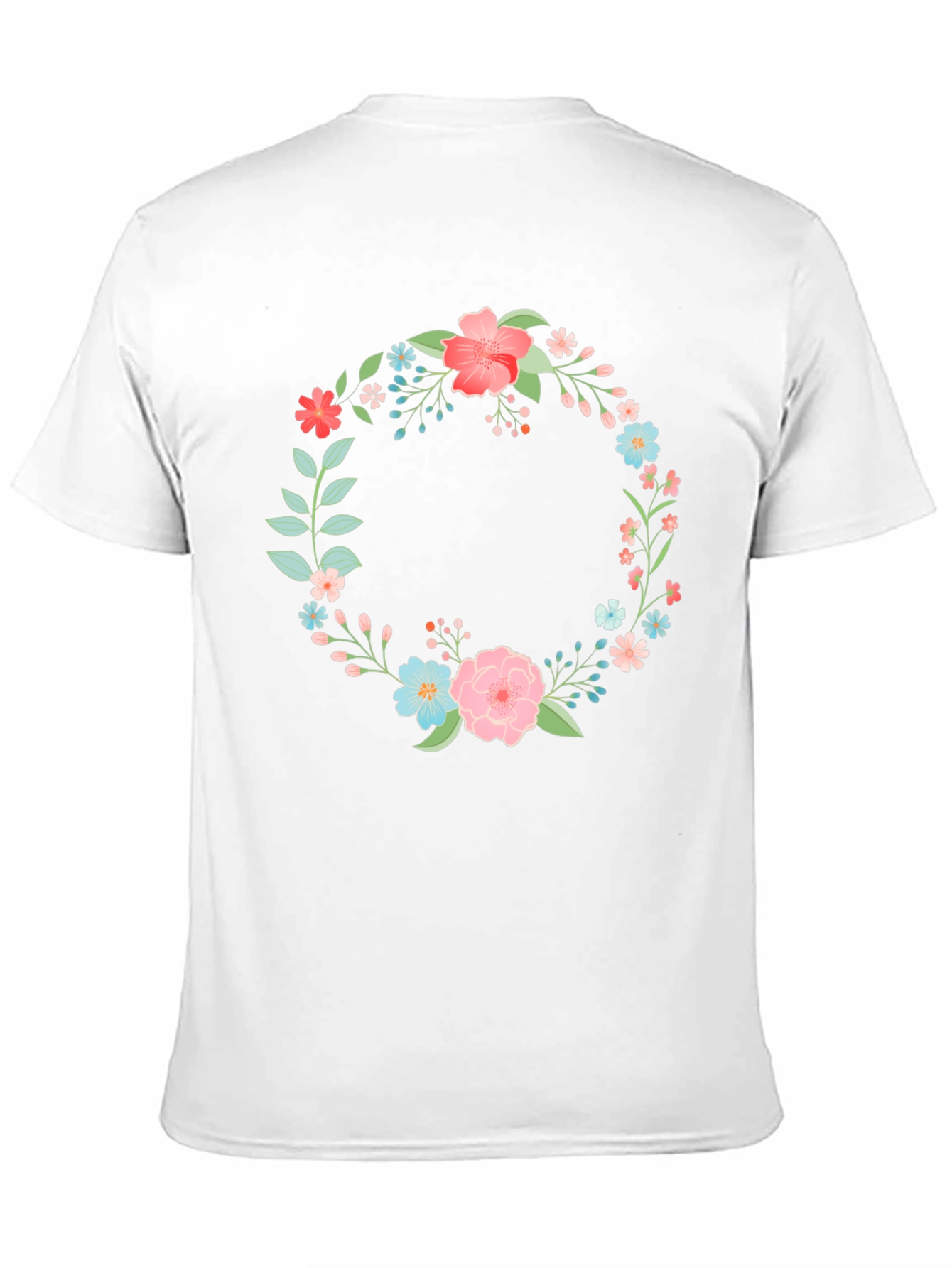 Floral Wreath Graphic Black T-Shirt