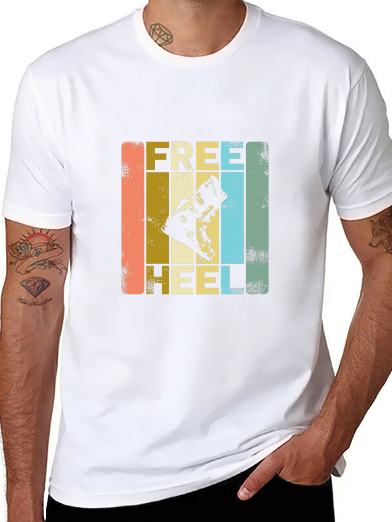 Free Heel Ski Boot T-Shirt - Retro Style
