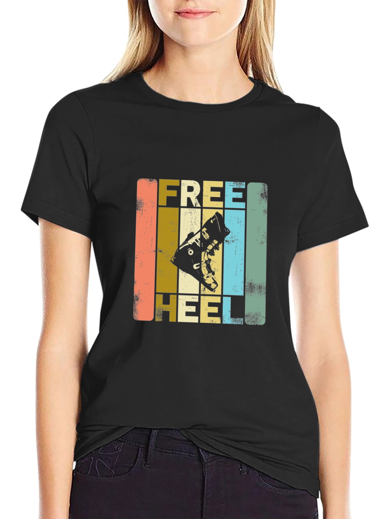 Free Heel Ski Boot T-Shirt - Retro Style