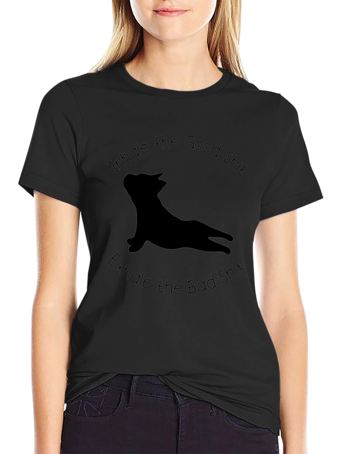 Inhale Good Exhale Bad T-Shirt - Yoga Dog Tee