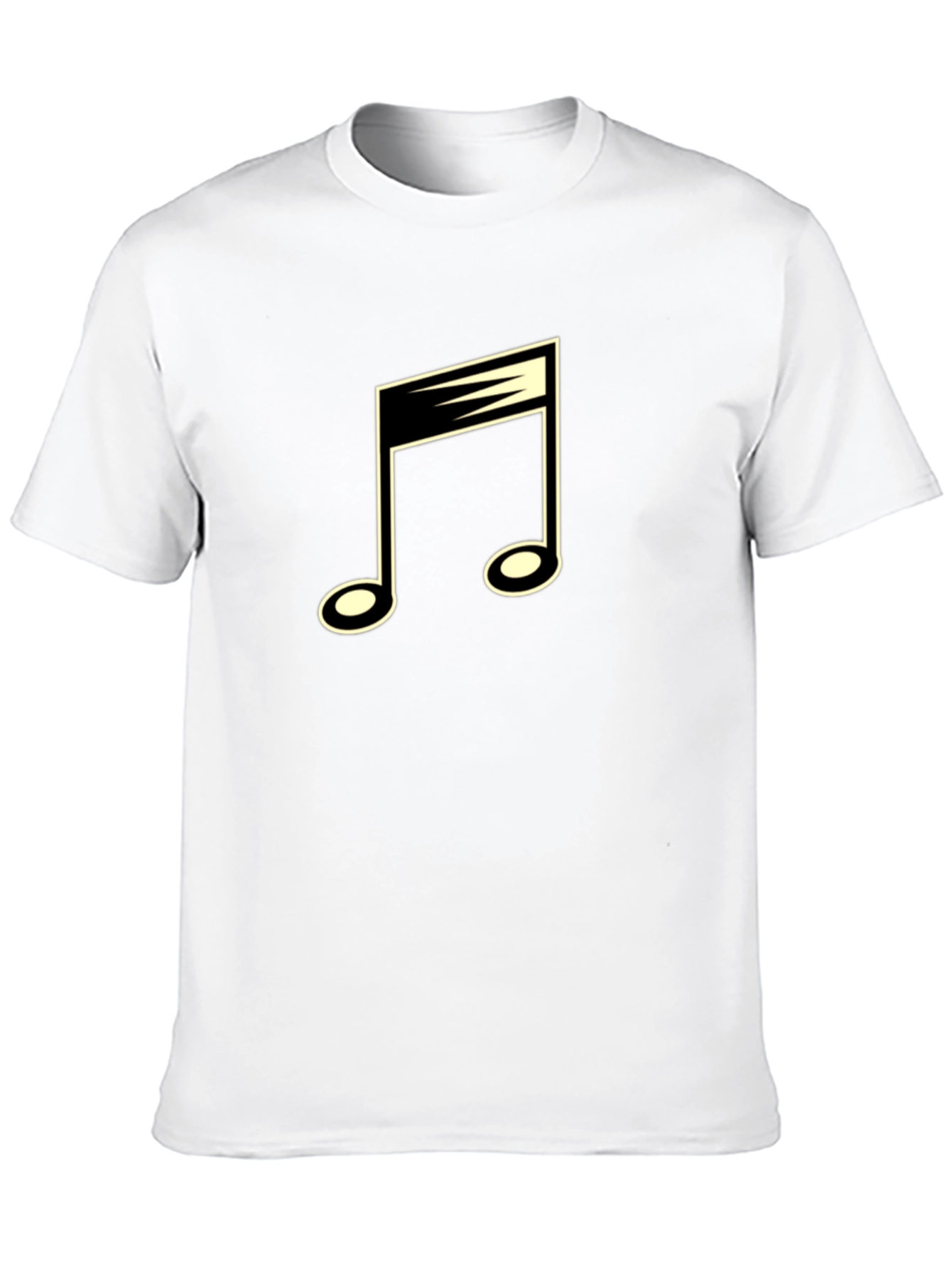 Musical Note Graphic Tee - Black Cotton Blend