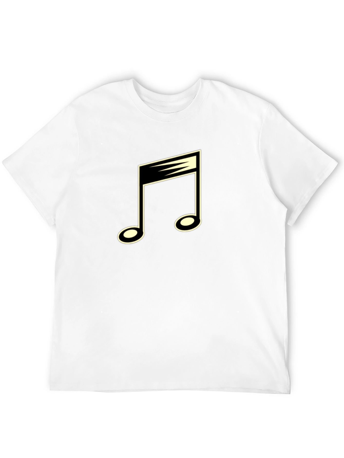 Musical Note Graphic Tee - Black Cotton Blend