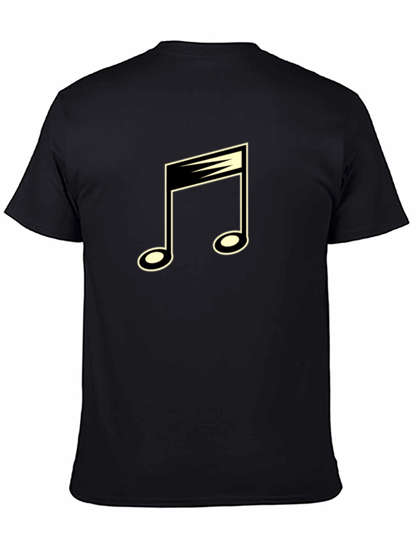 Musical Note Graphic Tee - Black Cotton Blend