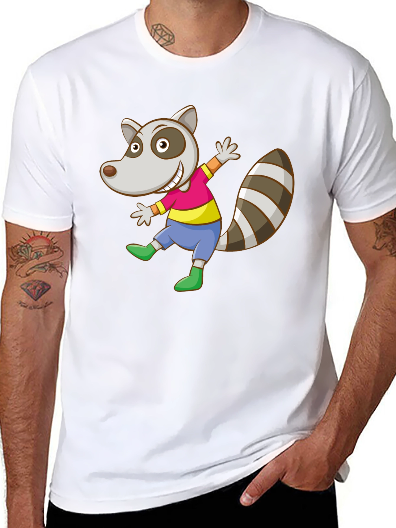 Cartoon Raccoon Graphic Tee - Fun & Unique!