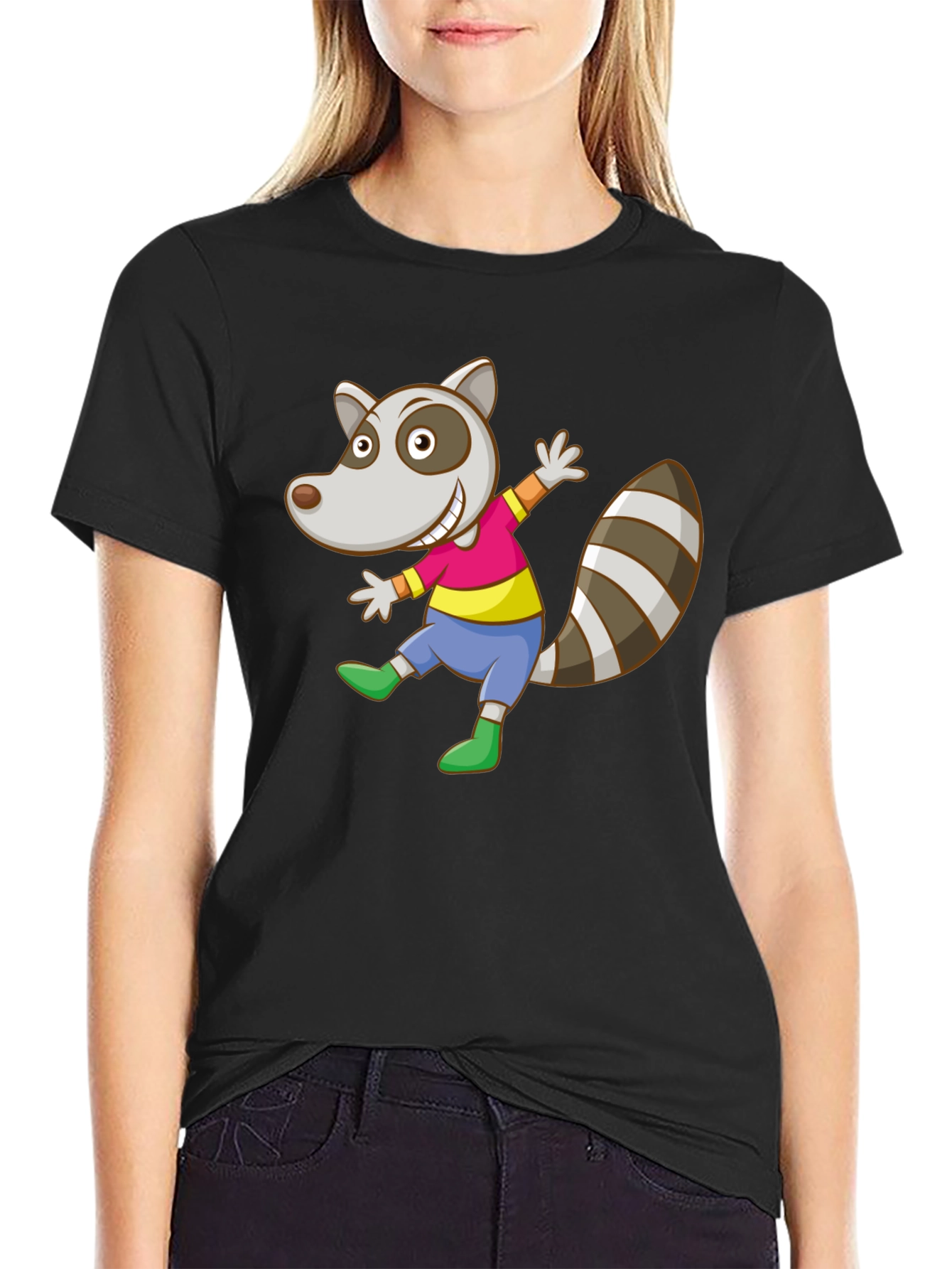 Cartoon Raccoon Graphic Tee - Fun & Unique!