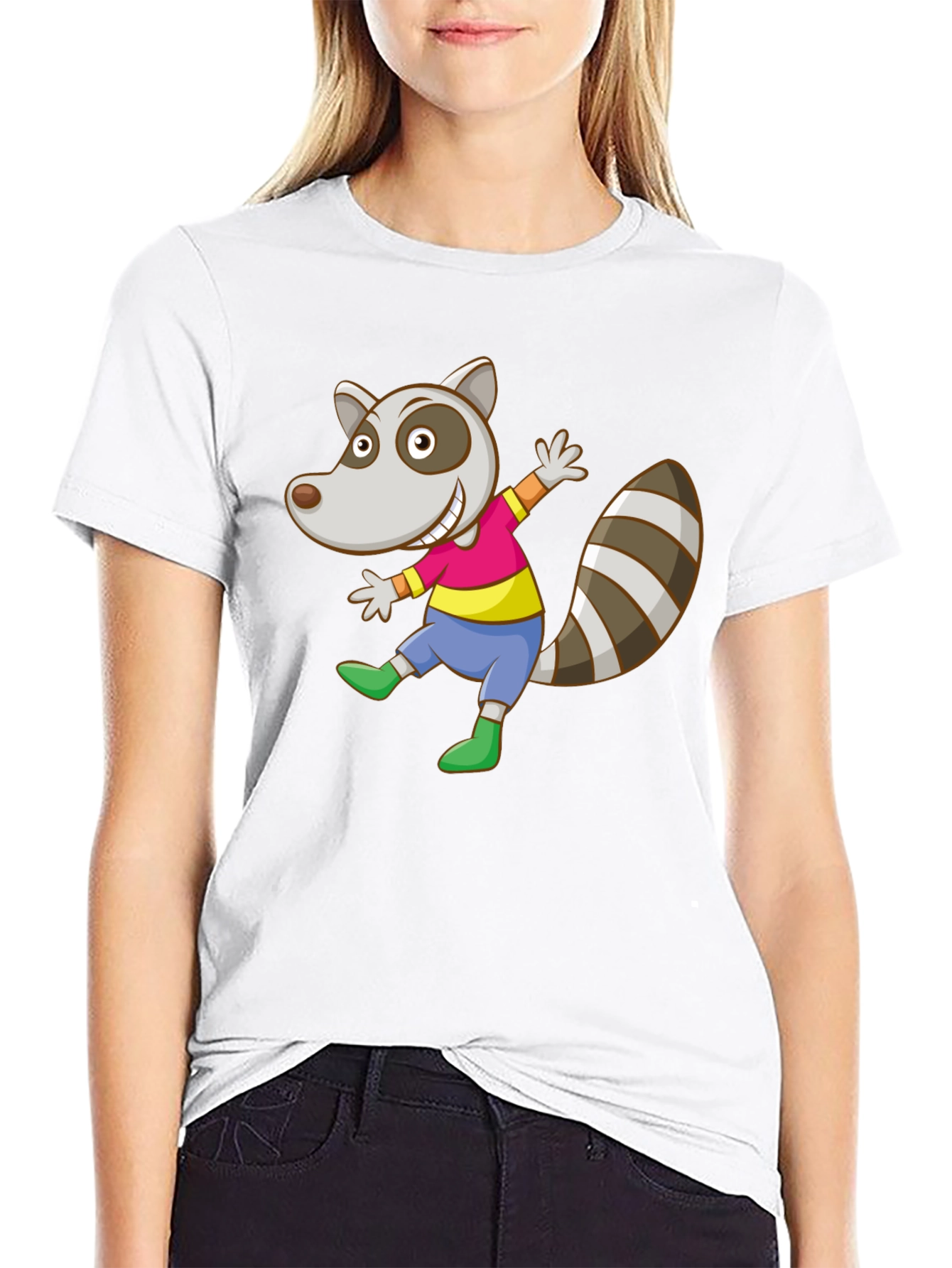 Cartoon Raccoon Graphic Tee - Fun & Unique!