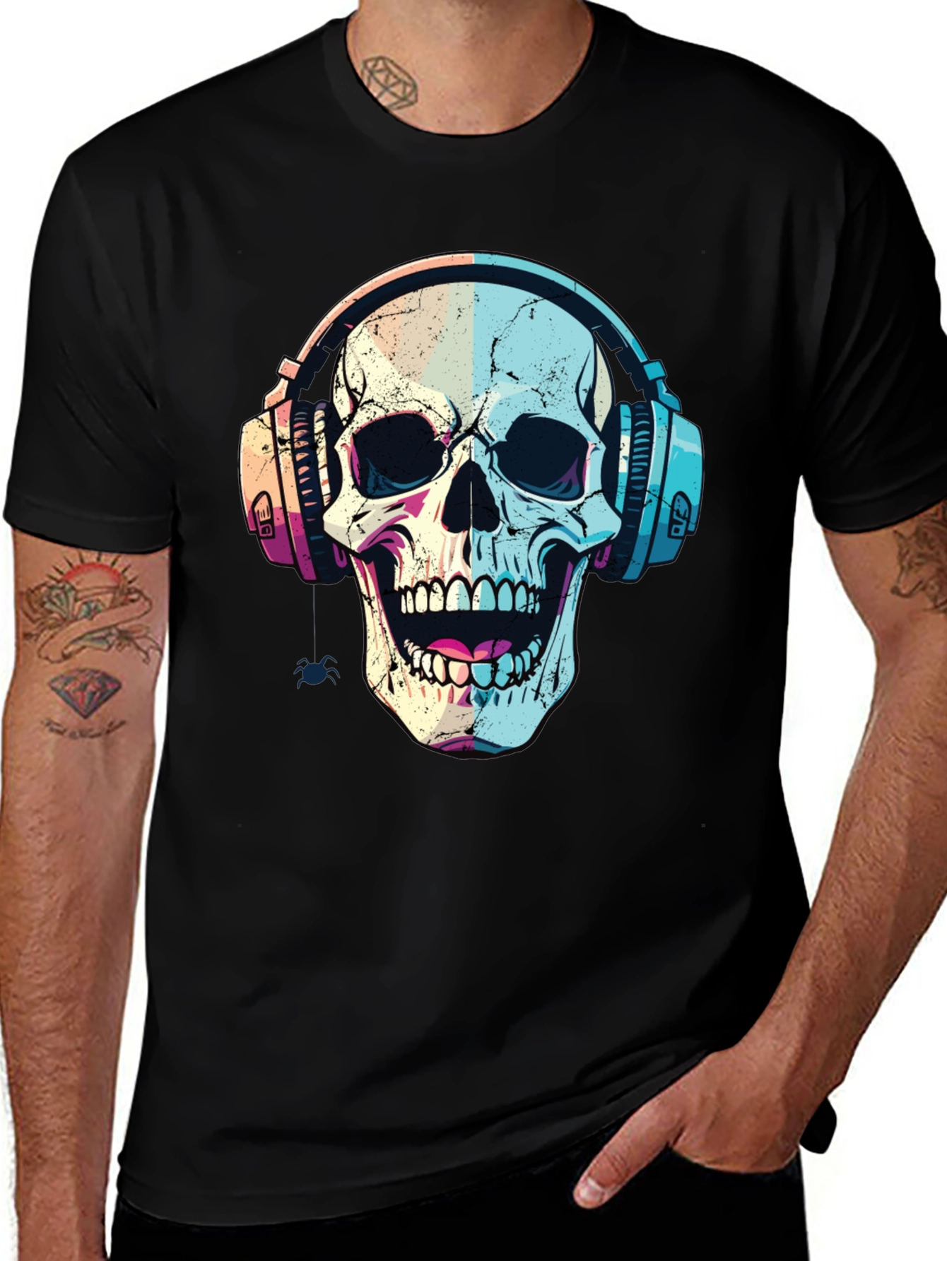Skull Headphones Graphic Tee - Cool Music Lover Shirt