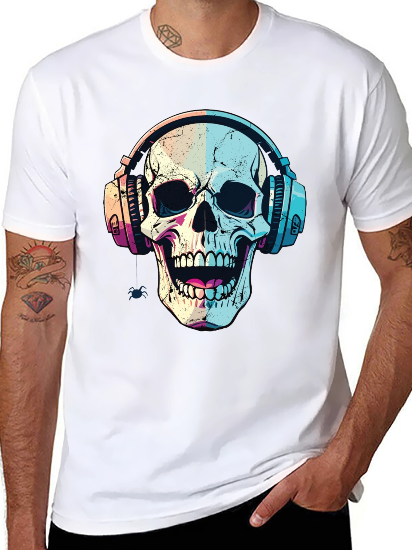Skull Headphones Graphic Tee - Cool Music Lover Shirt