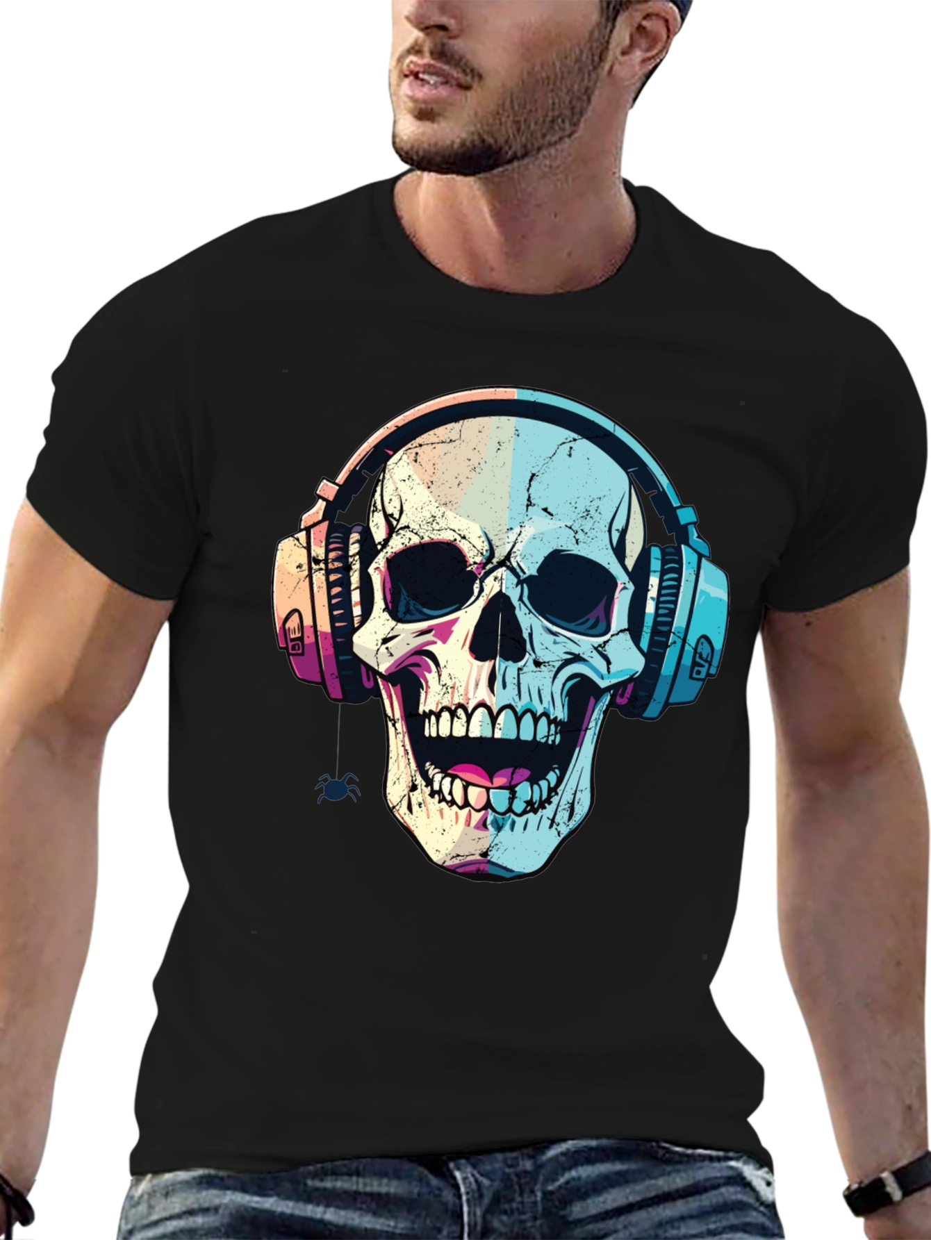 Skull Headphones Graphic Tee - Cool Music Lover Shirt