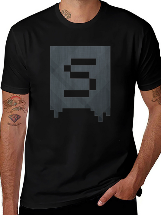 Pixelated S Graphic Tee - Gamer Style Shirt