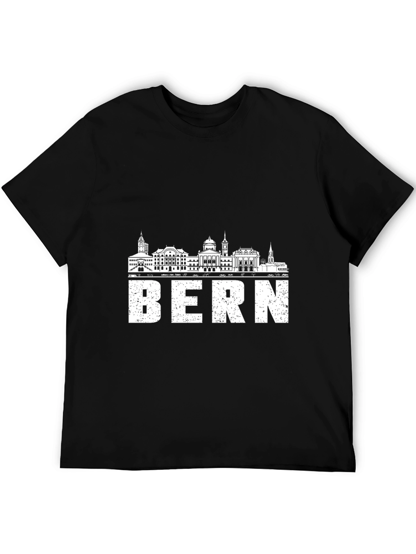 Bern Switzerland Skyline Graphic Tee - Black