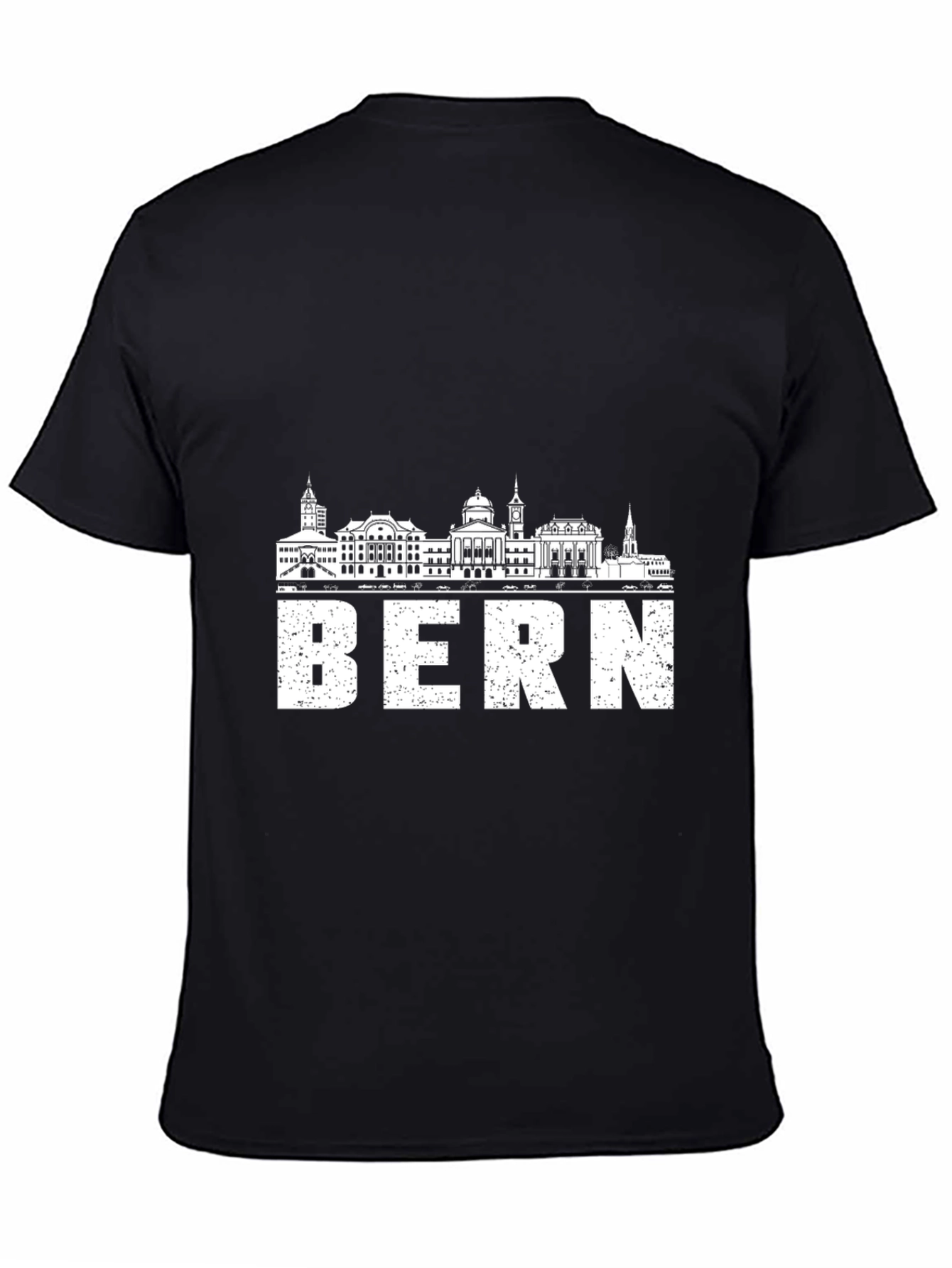 Bern Switzerland Skyline Graphic Tee - Black