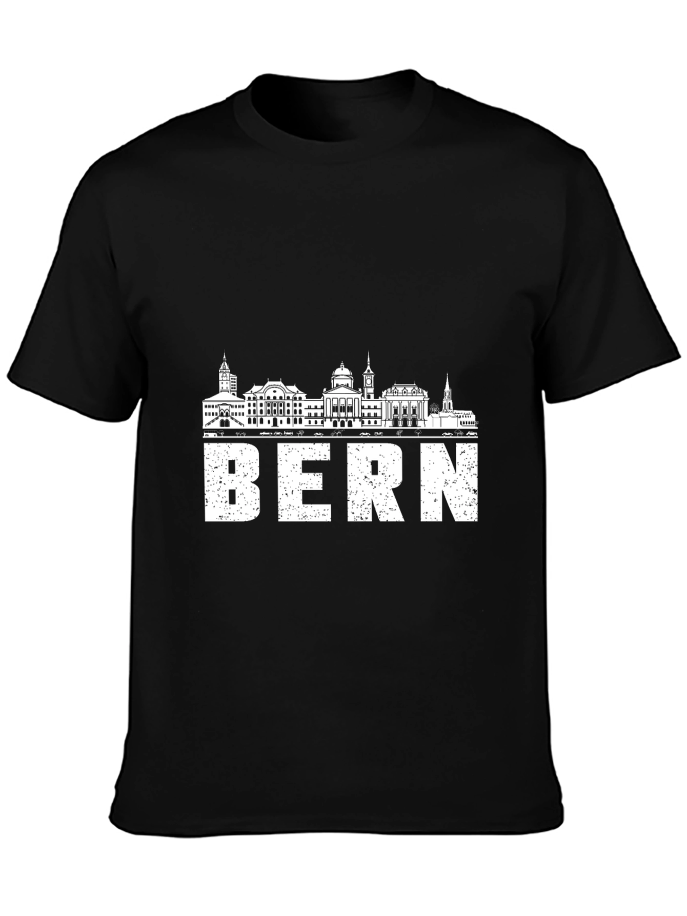 Bern Switzerland Skyline Graphic Tee - Black