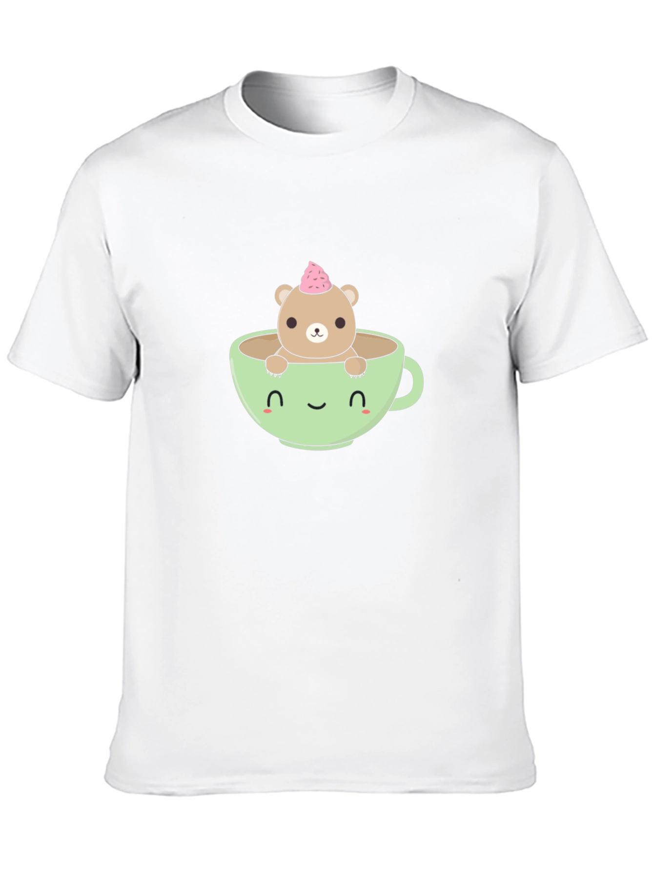 Cute Bear in Tea Cup Graphic T-Shirt